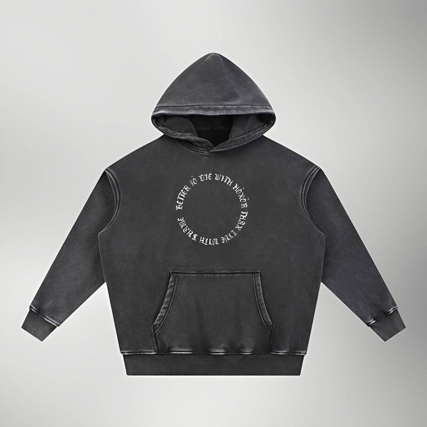 Die with Honor (Drengskapr) — Heavyweight Snow Wash Pullover | Battle Worn Series