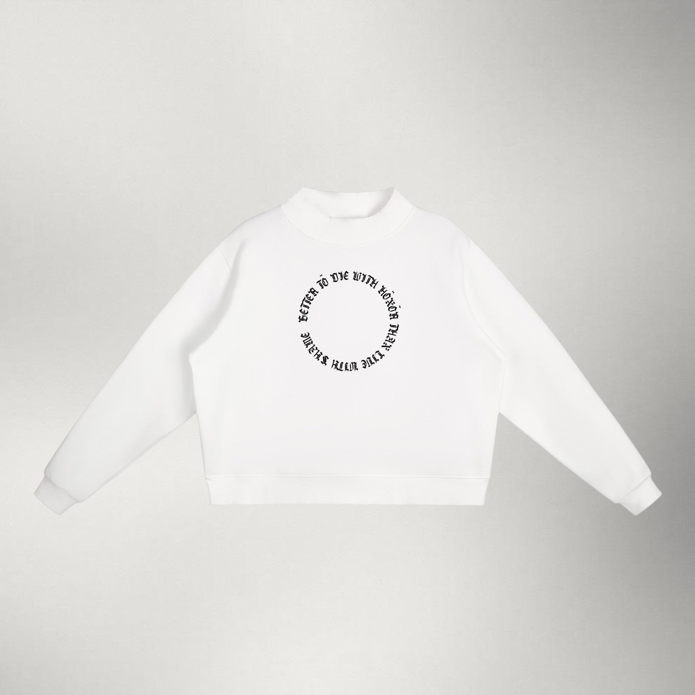 Die with Honor — Women's Fleece Mock-Neck | White