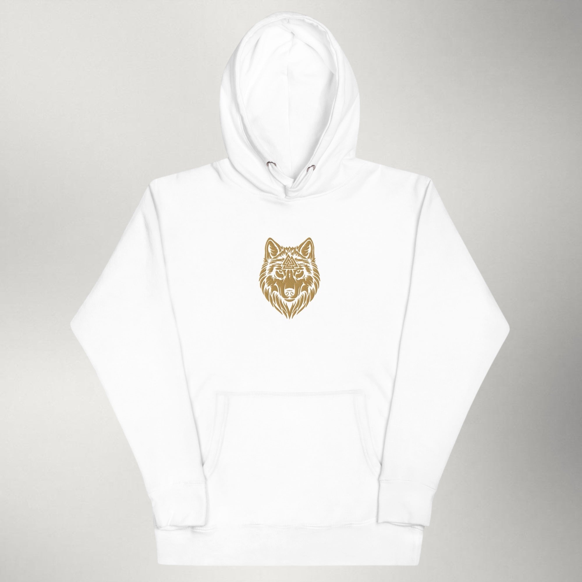 Fenrir — Embroidered Hoodie | Gold / White