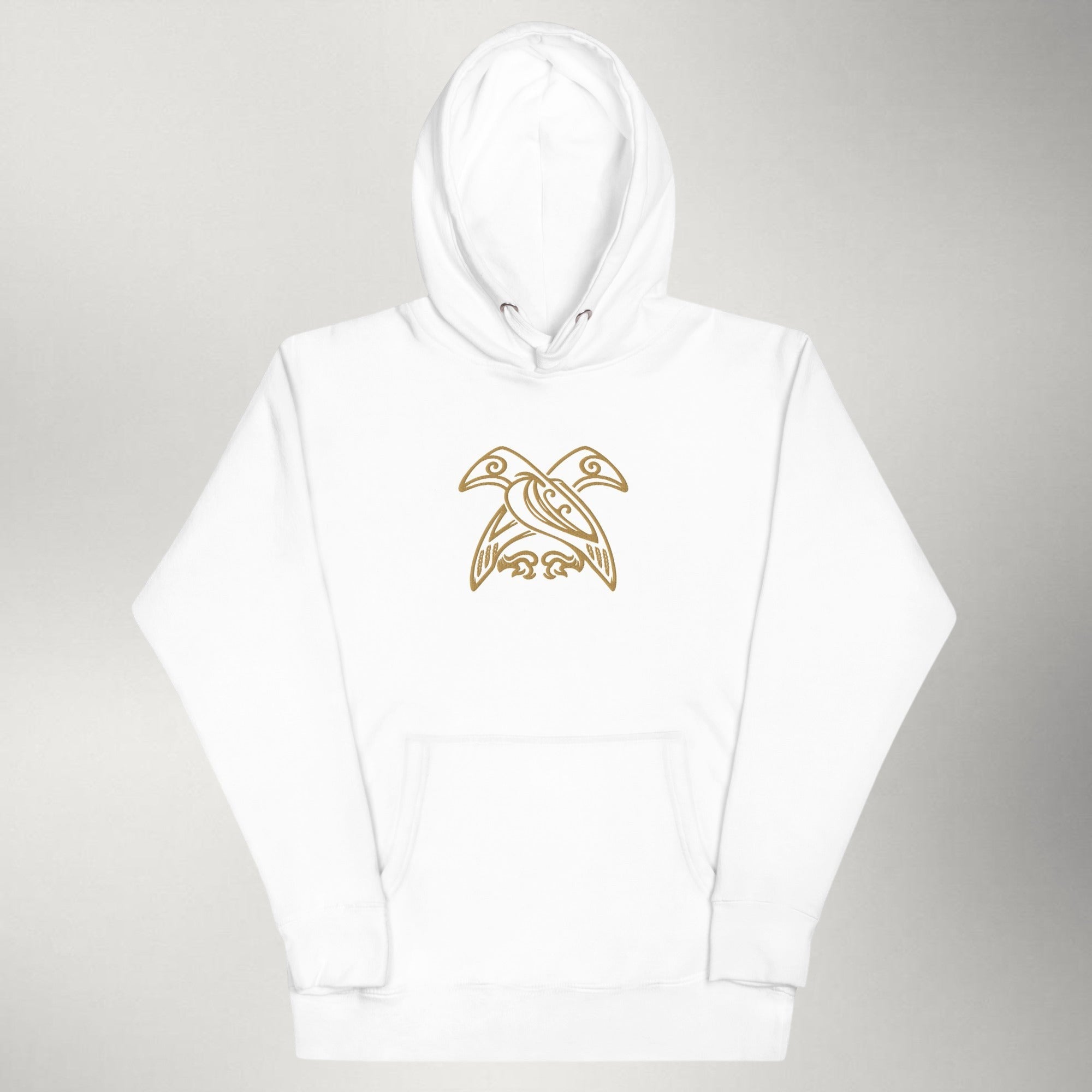 Hrafn — Embroidered Hoodie | Gold / White
