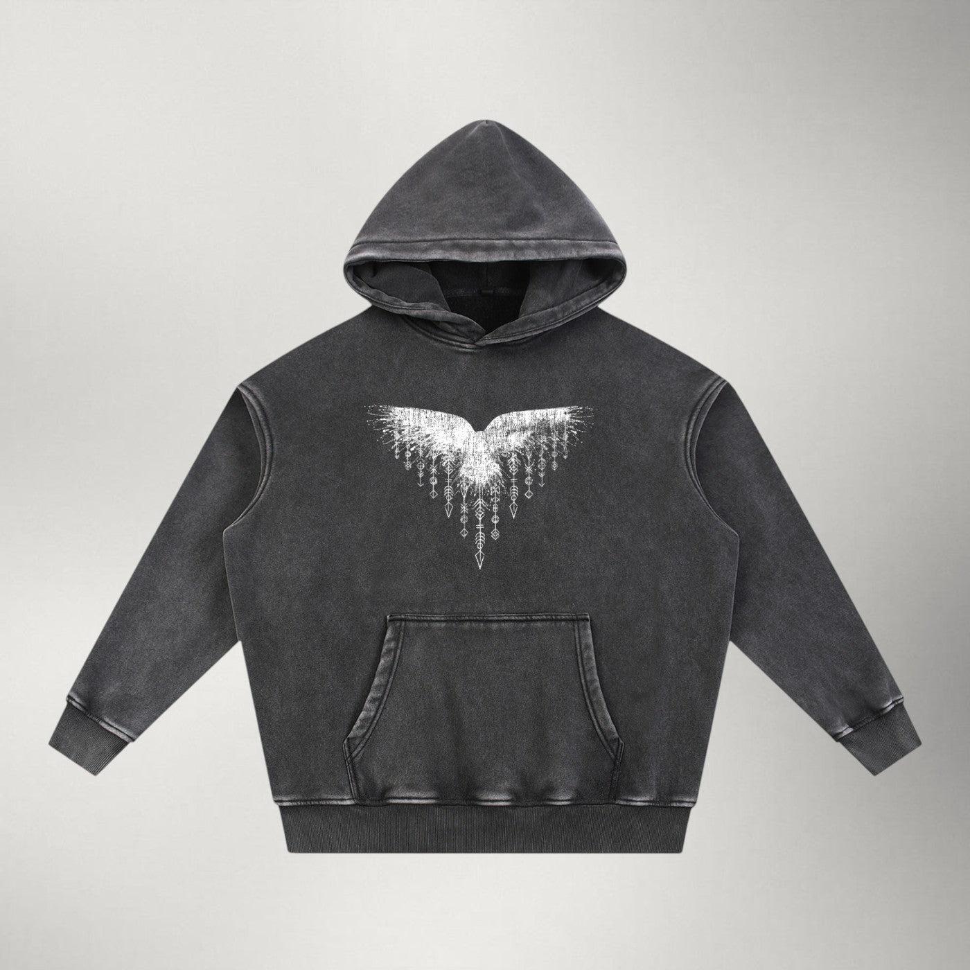 Hrafn — Heavyweight Snow Wash Pullover | Battle Worn Series