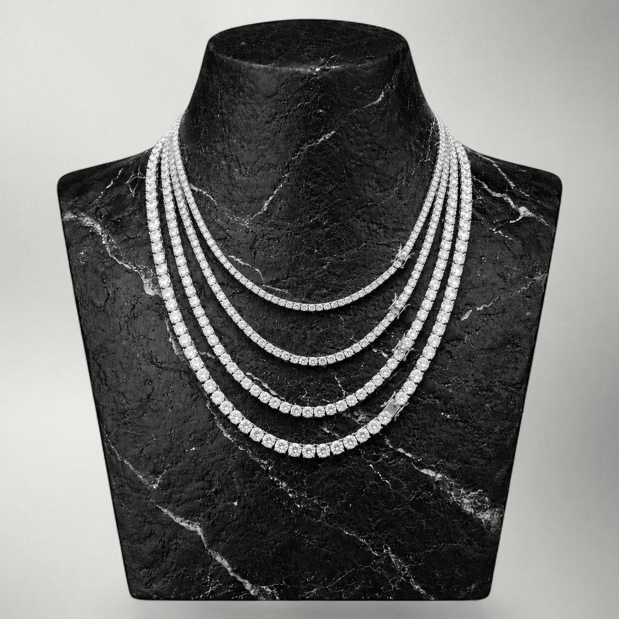 Iced CZ Tennis Chain in 18K Gold & Silver
