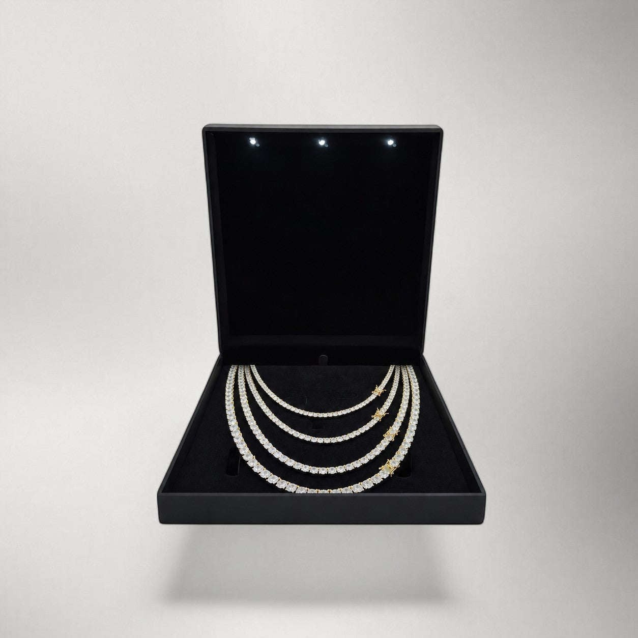 Iced CZ Tennis Chain in 18K Gold & Silver
