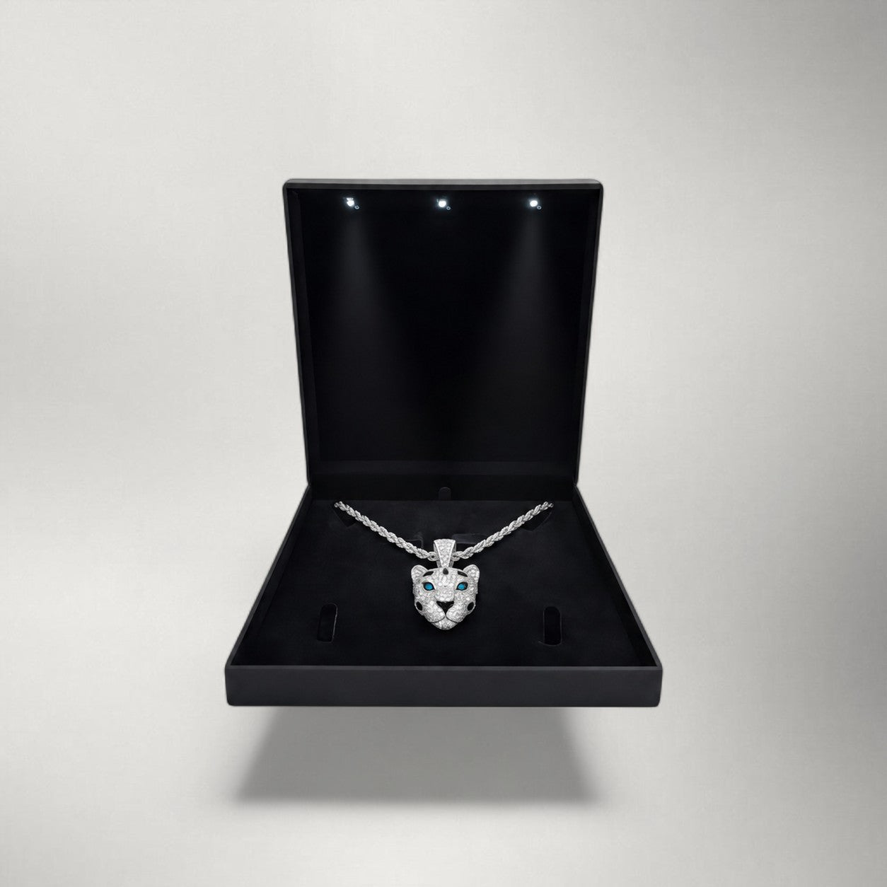 Iced Moissanite Leopard Pendant in S925 Sterling Silver