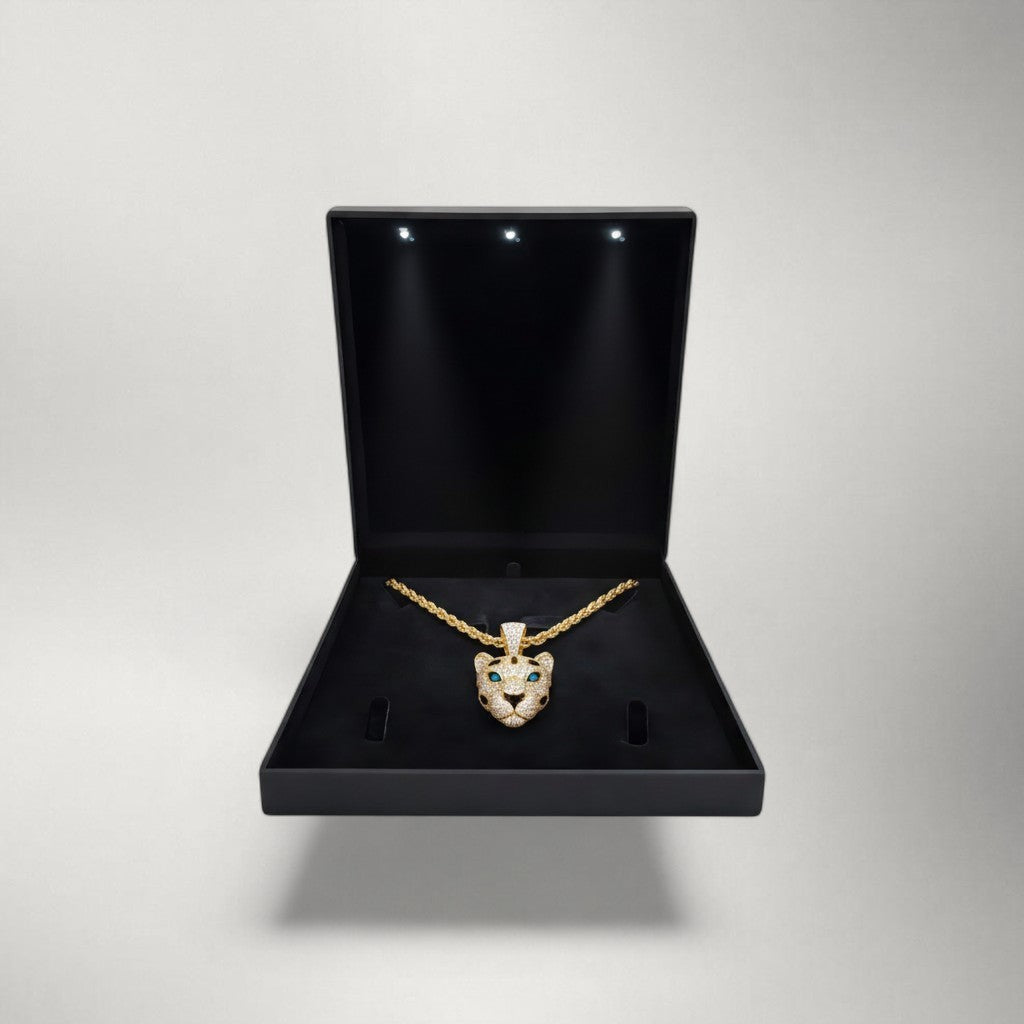 Iced Moissanite Leopard Pendant in S925 Sterling Silver