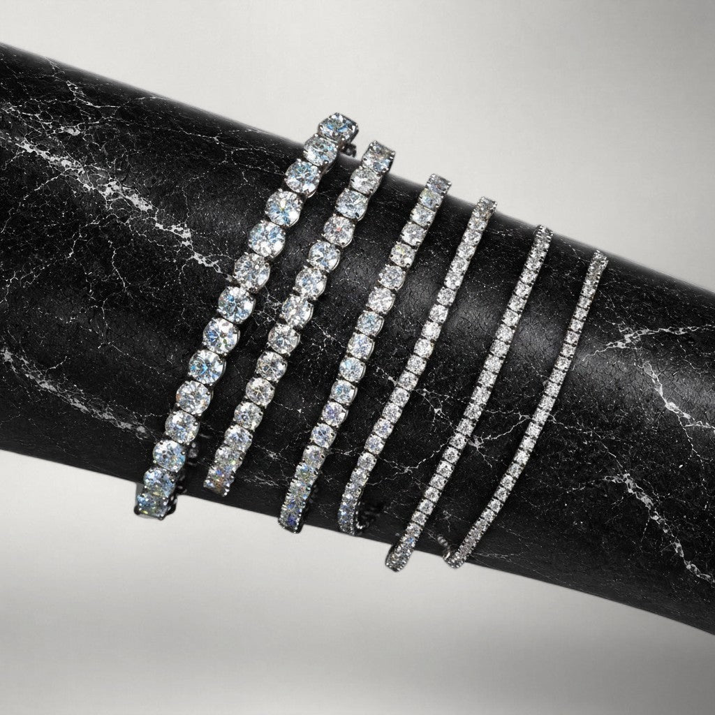 Iced Moissanite Tennis Bracelet in S925 Sterling Silver
