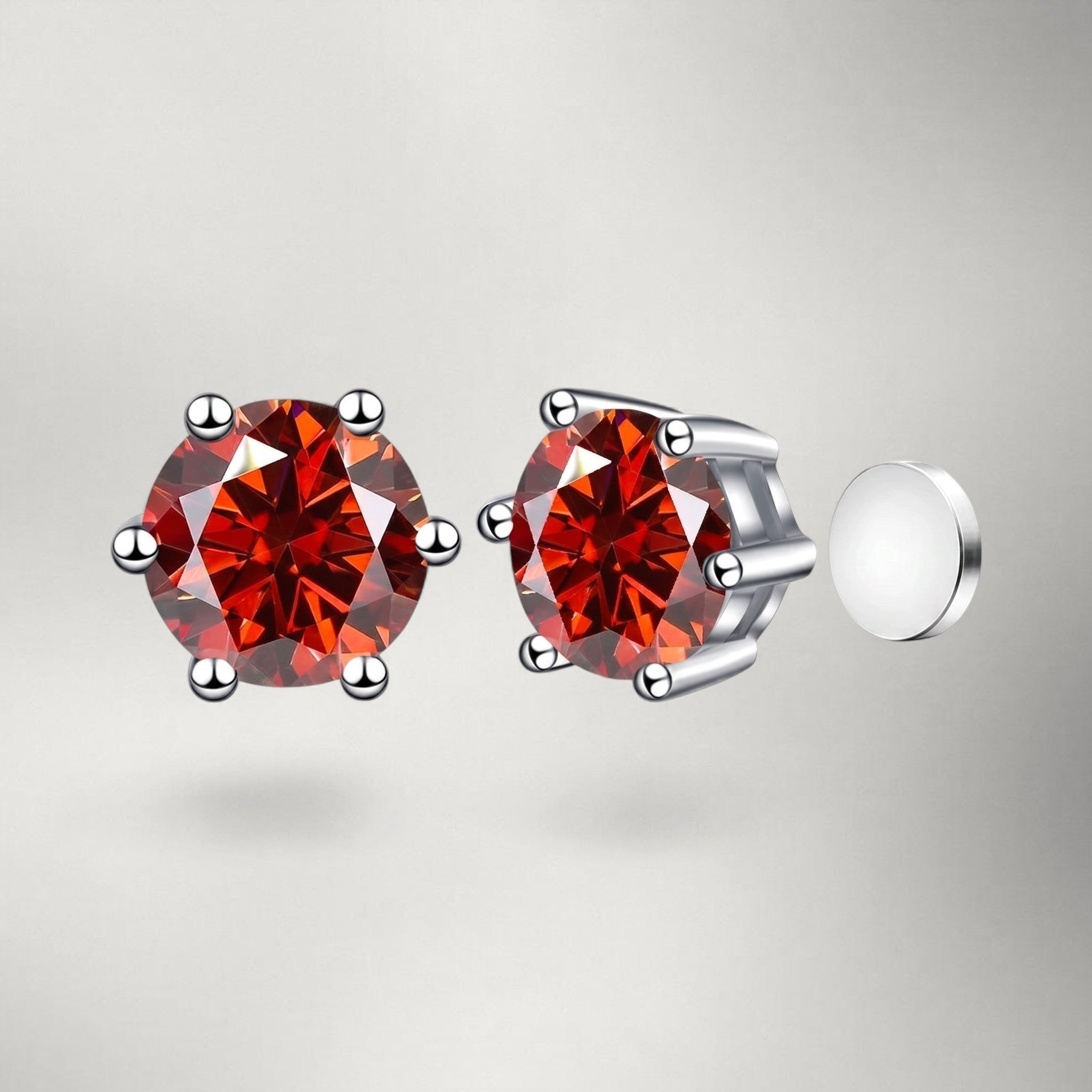 Ísa — Moissanite Stud Earrings | Magnetic Six-Claw