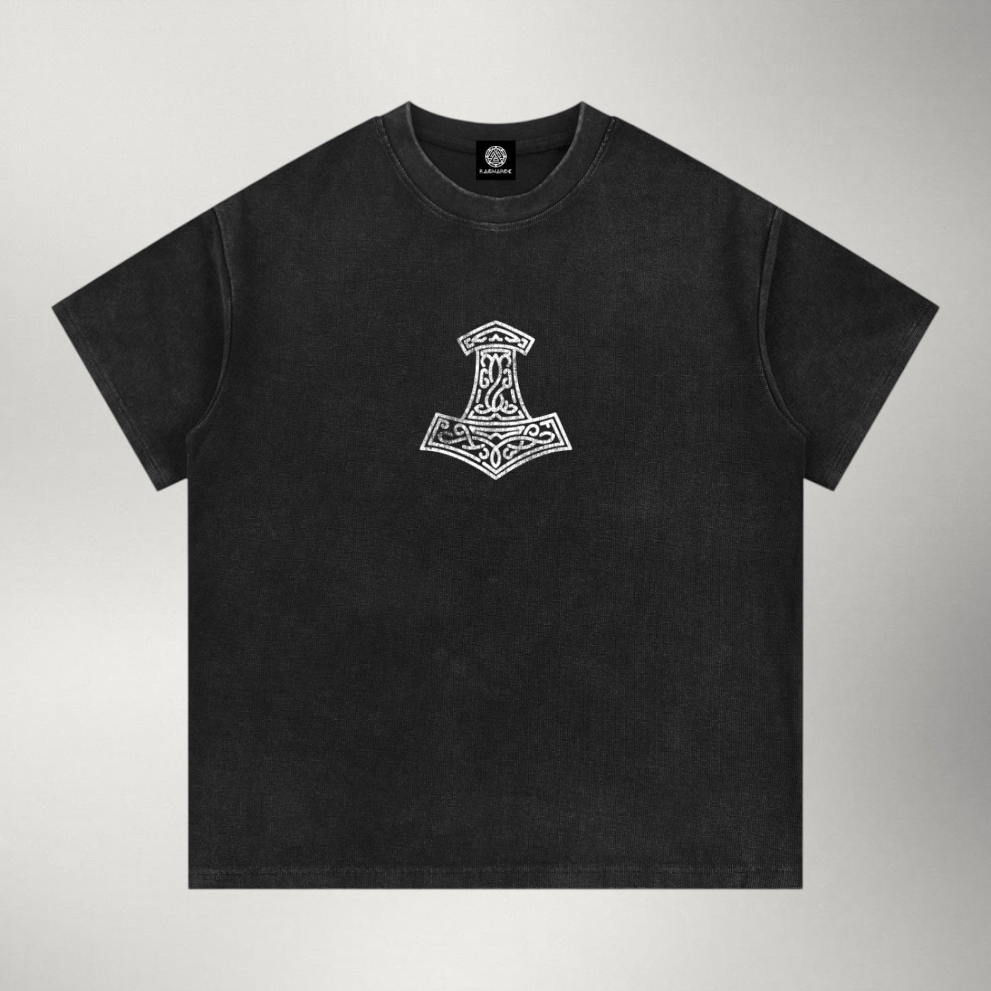 Mjölnir — Premium Boxy Vintage Wash Tee | Ragnarok Norse Series