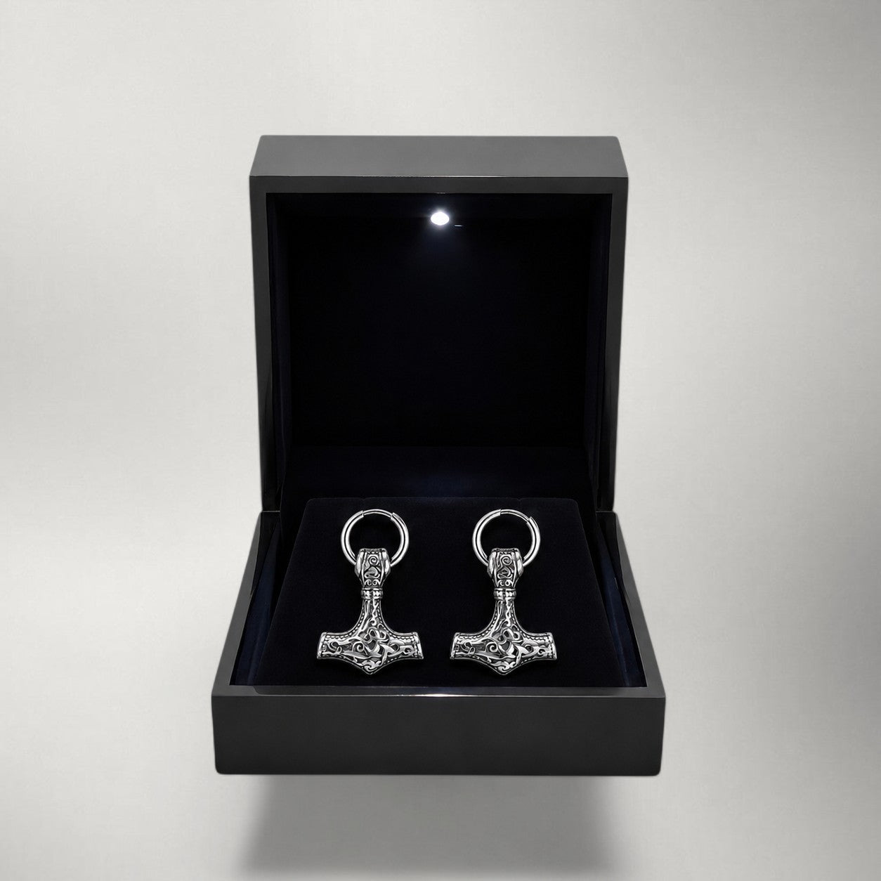 Mjölnir — Stainless Steel Drop Earrings | Silver