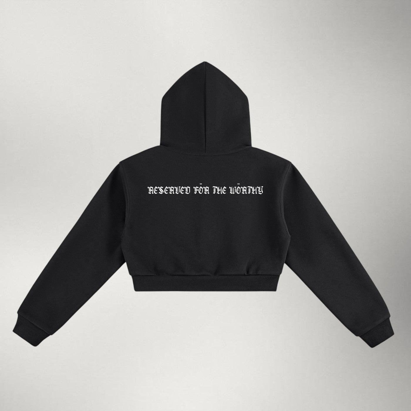 Norse Gothic — Women's Cropped Hoodie | Black