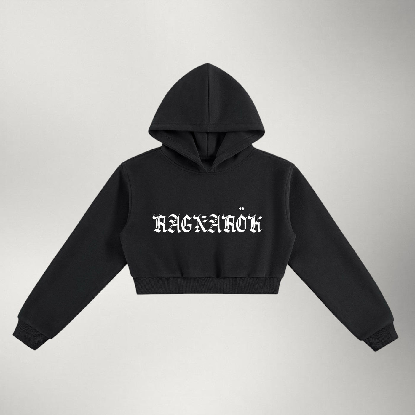 Norse Gothic — Women's Cropped Hoodie | Black