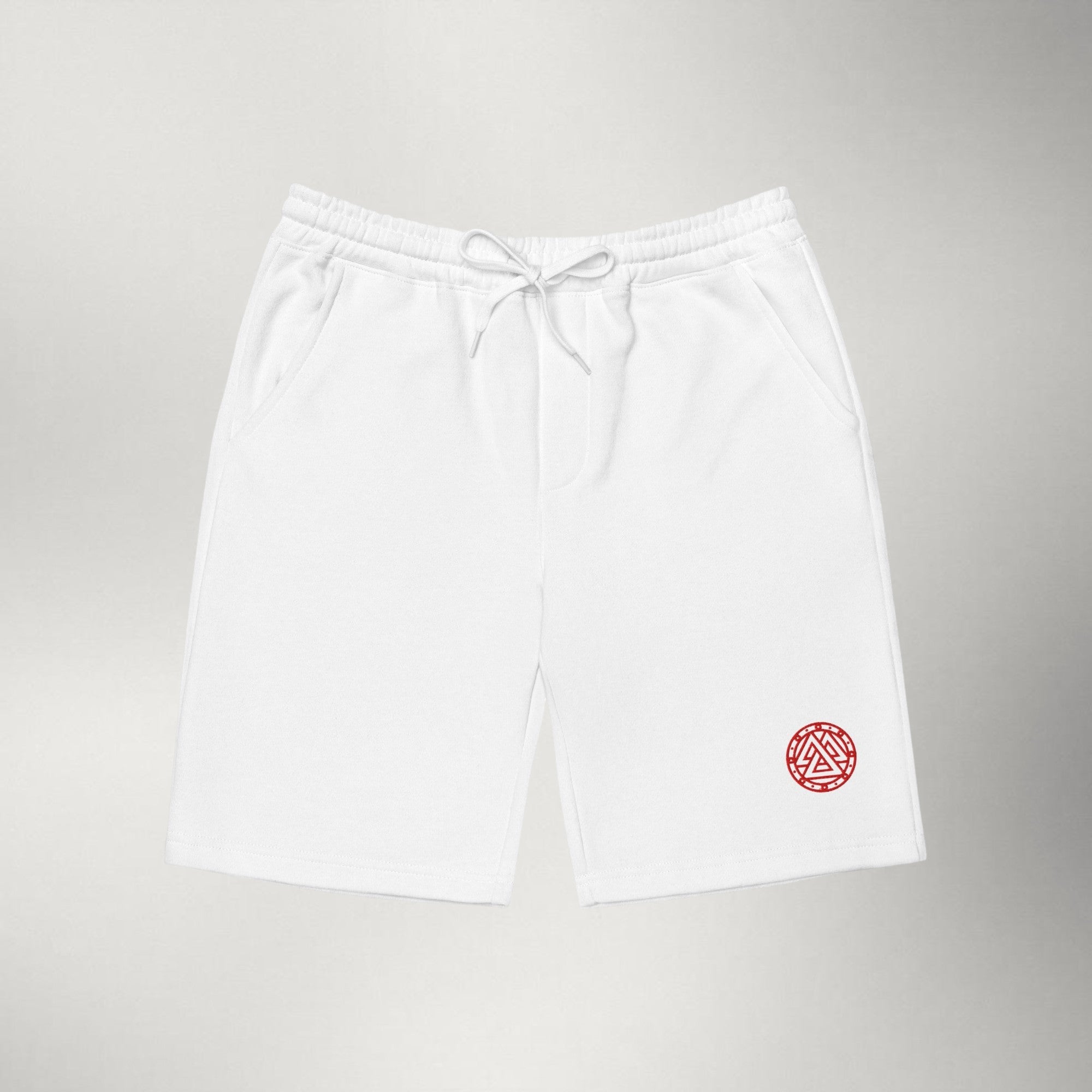 Ragnarok Embroidered Fleece Shorts — Red