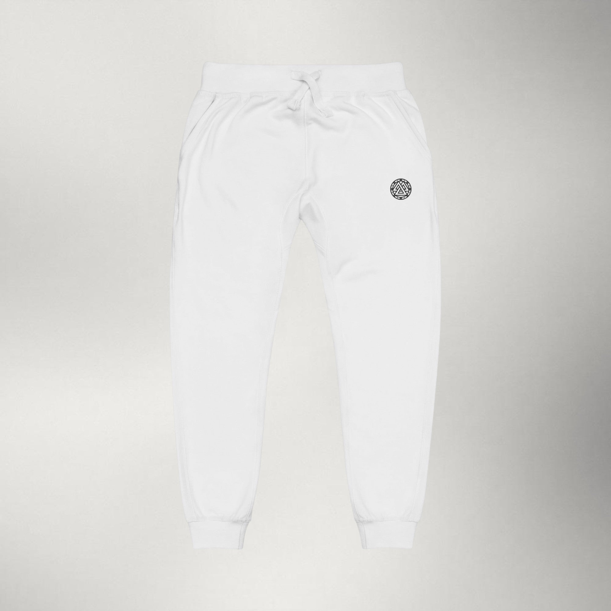 Ragnarok Embroidered Fleece Sweatpants — Black / White