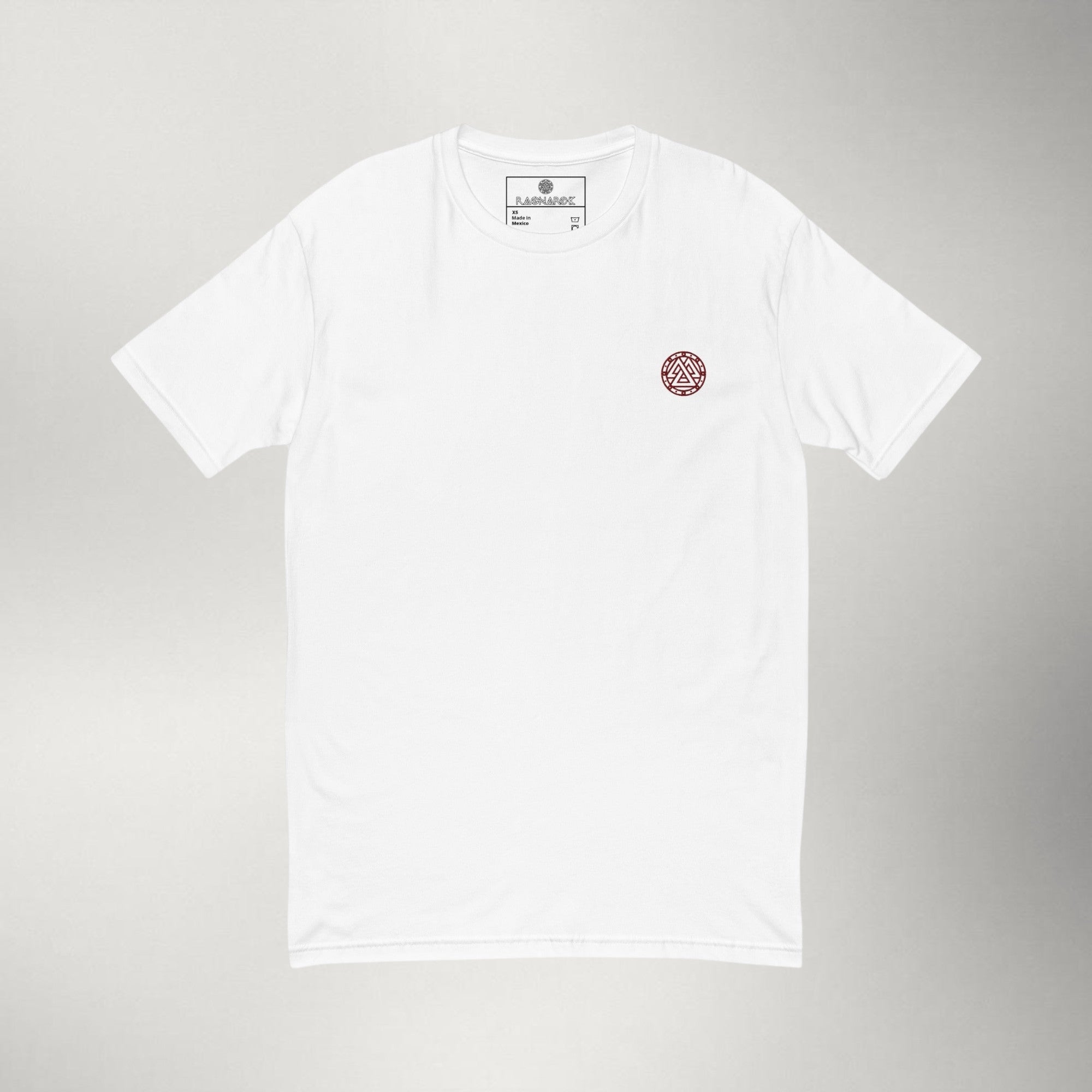 Ragnarok Embroidered Logo Tee — Maroon / White