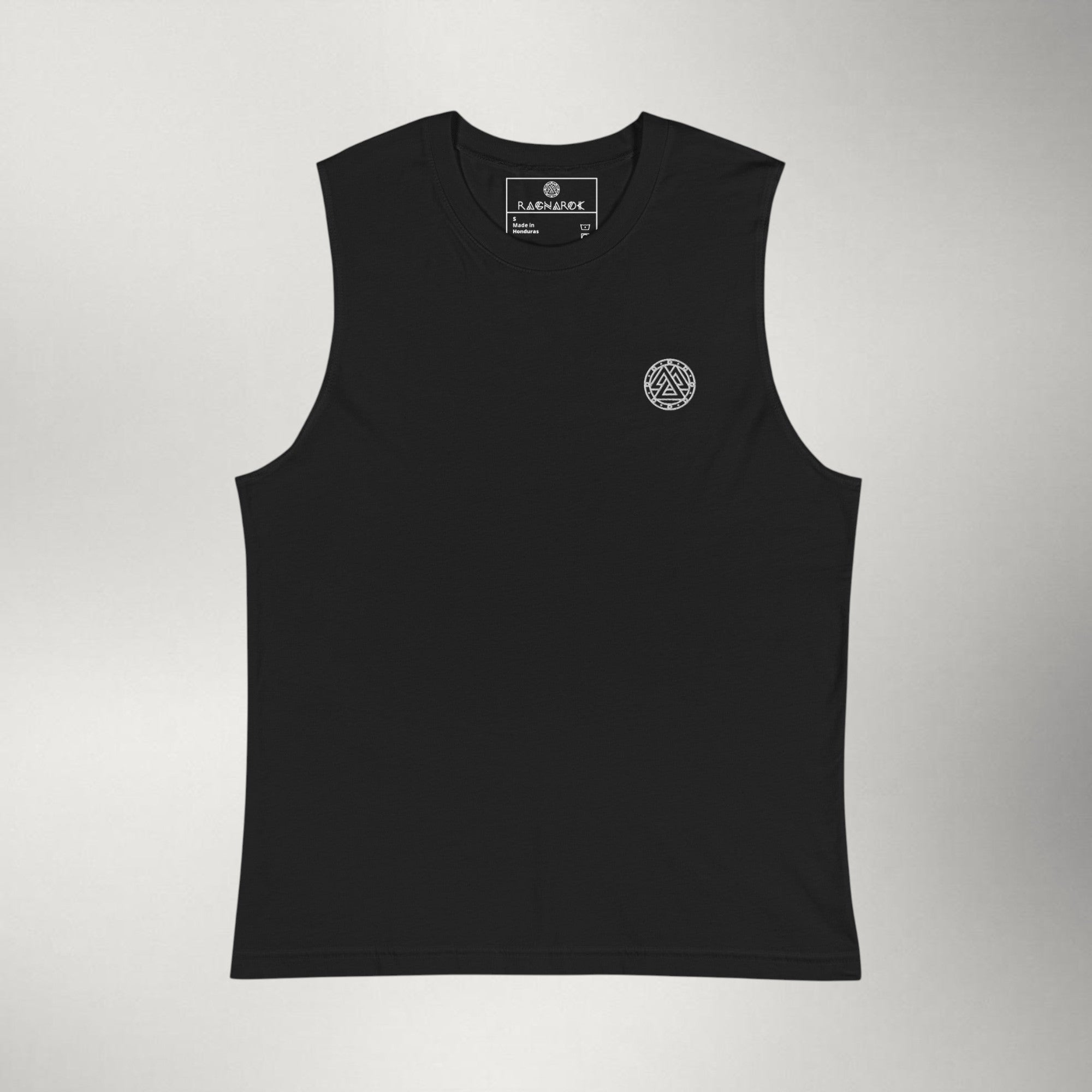 Ragnarok Embroidered Muscle Tank — Black / Black