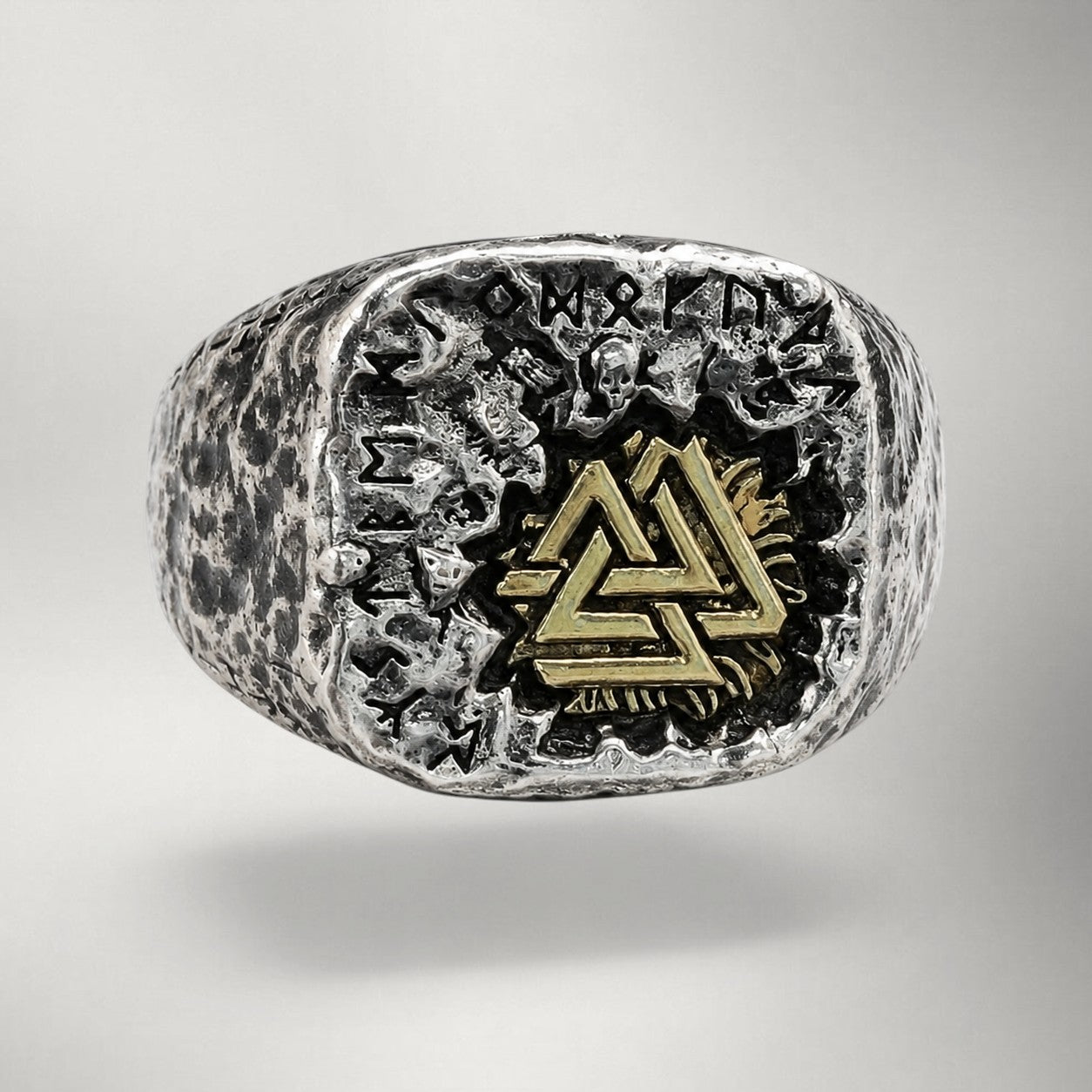 Valknut — Adjustable Rune Ring | Sterling Silver