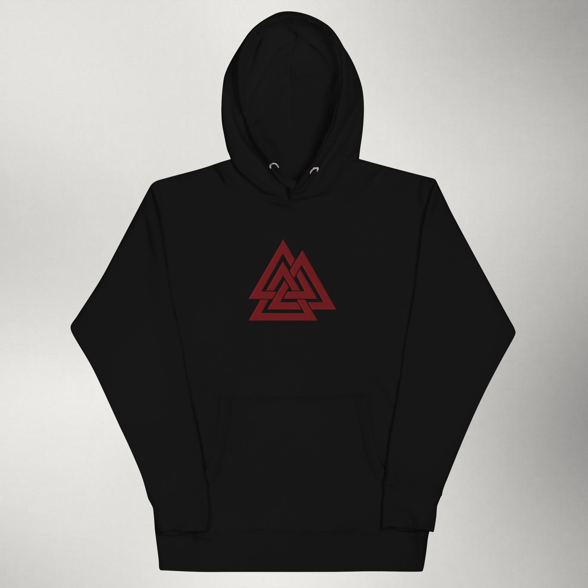 Valknut — Embroidered Hoodie | Maroon / Black
