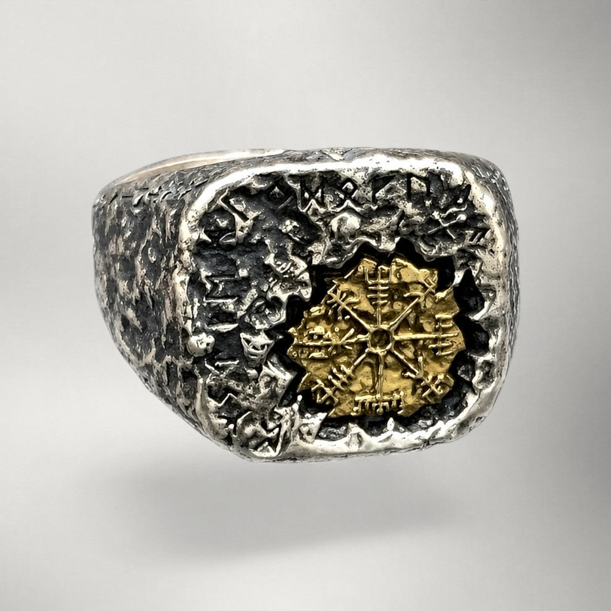 Vegvisir — Adjustable Compass Ring | Sterling Silver