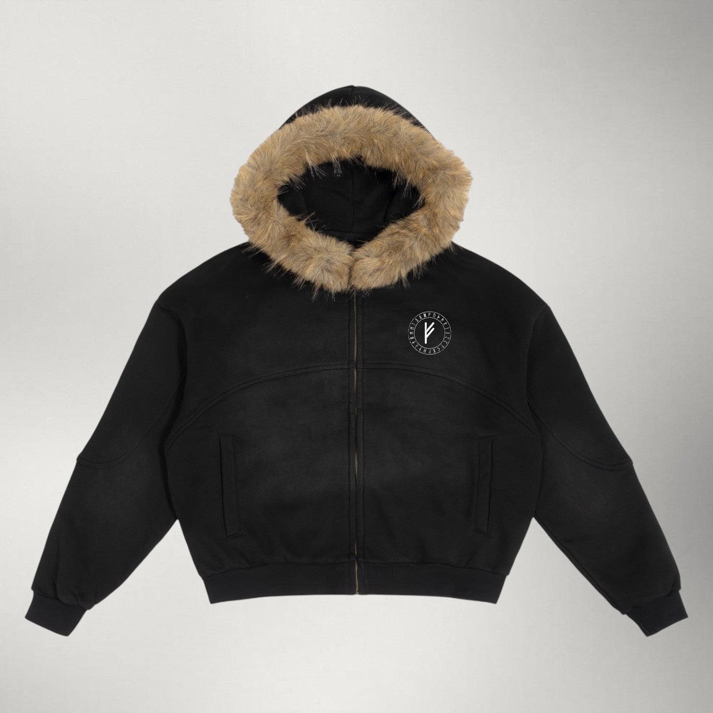 Fehu — Detachable Fur Zip Hoodie