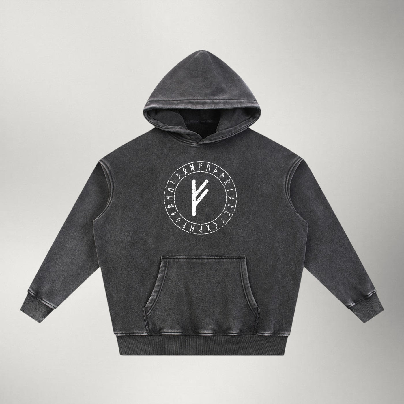 Fehu — Heavyweight Snow Wash Pullover | Battle Worn Series