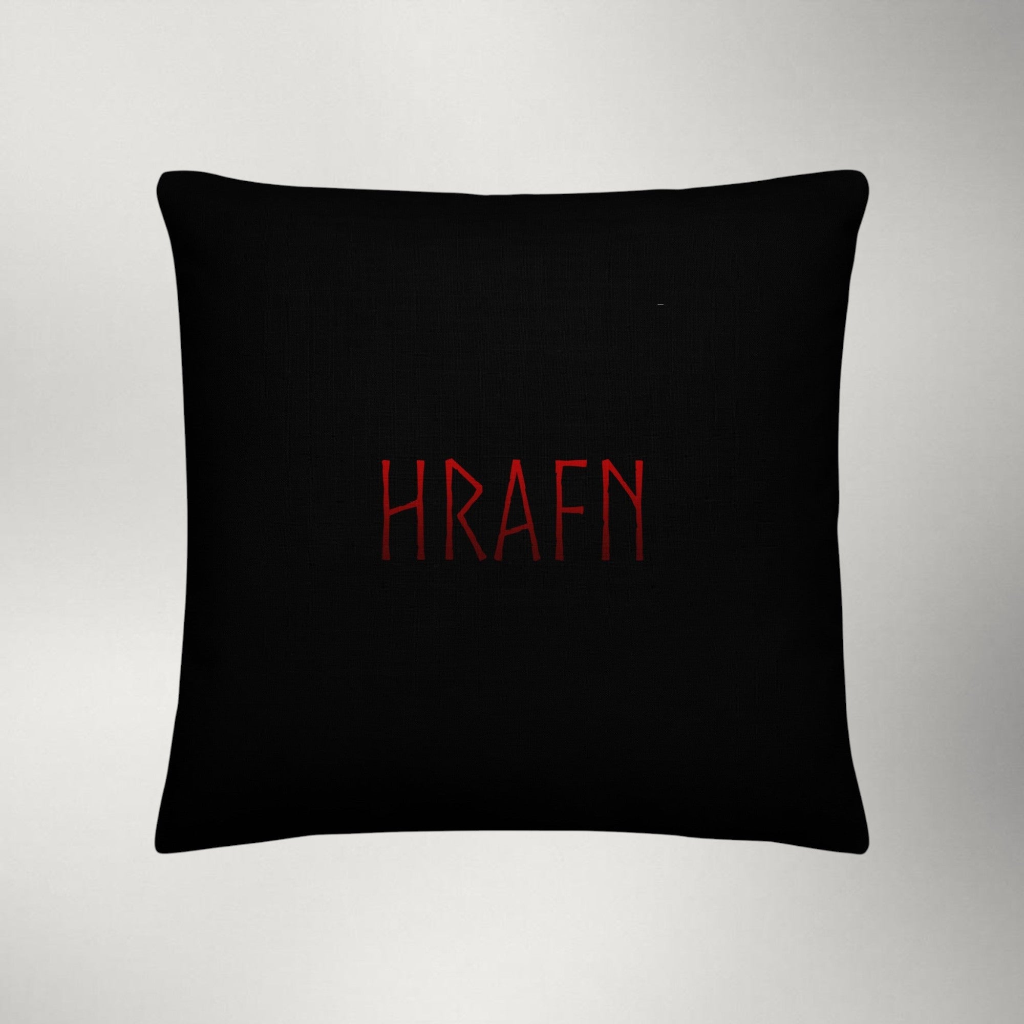 Hrafn — Norse Raven Throw Pillow | Maroon