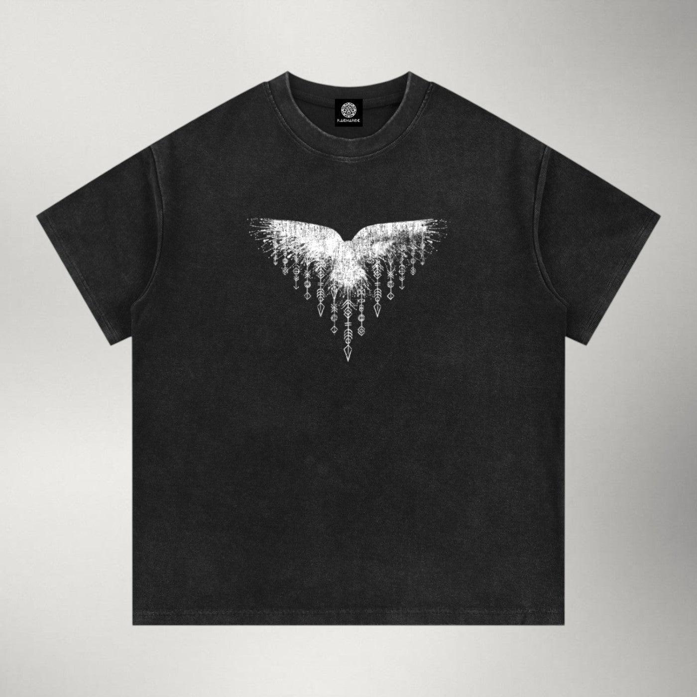 Hrafn — Premium Boxy Vintage Wash Tee | Ragnarok Norse Series