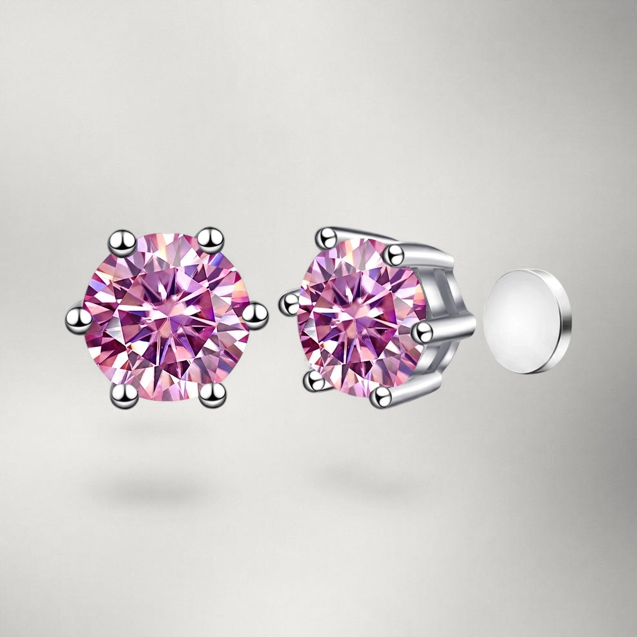 Ísa — Moissanite Stud Earrings | Magnetic Six-Claw