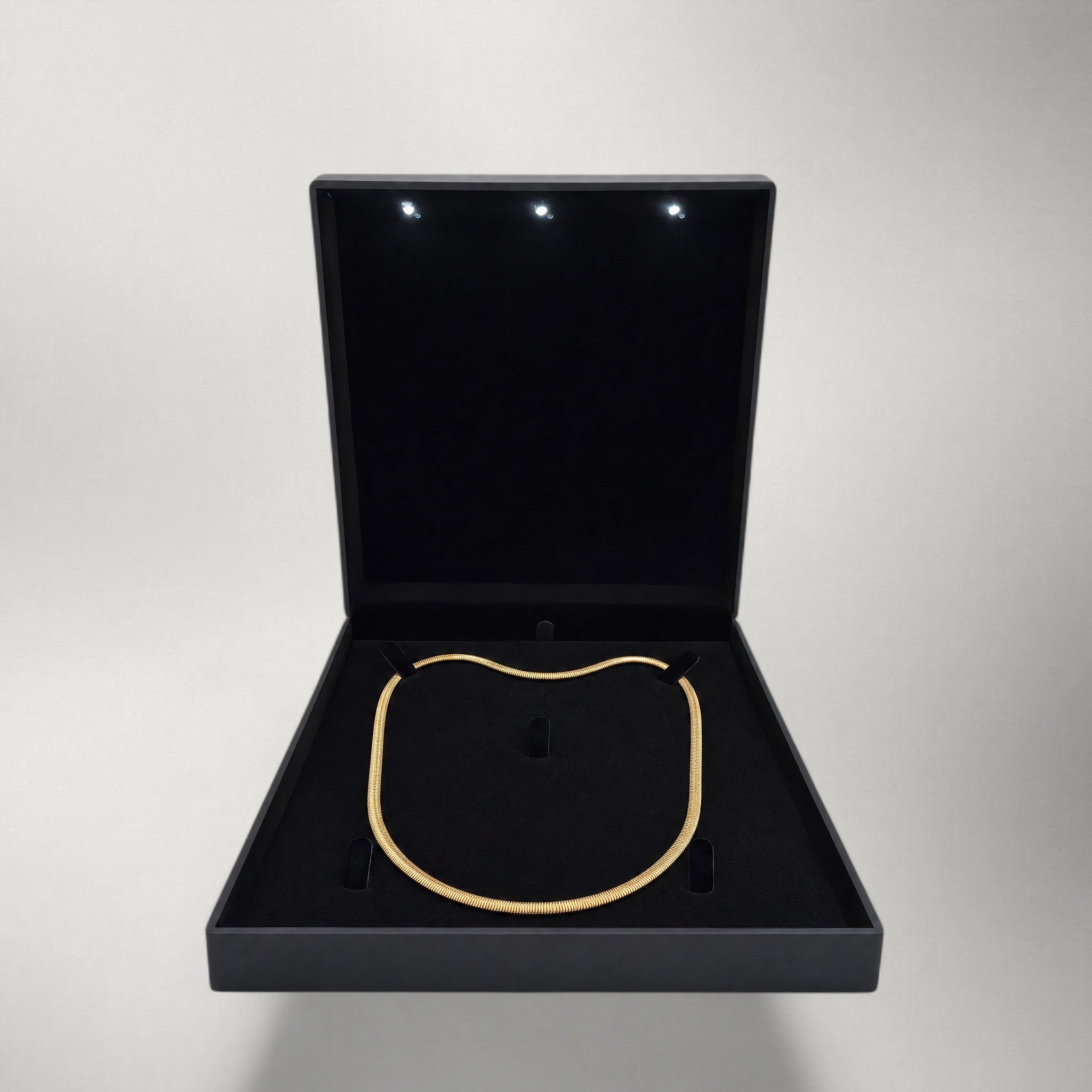 Minimalist Snake Bone Chain Necklace in 24K Gold-Plate — 6mm