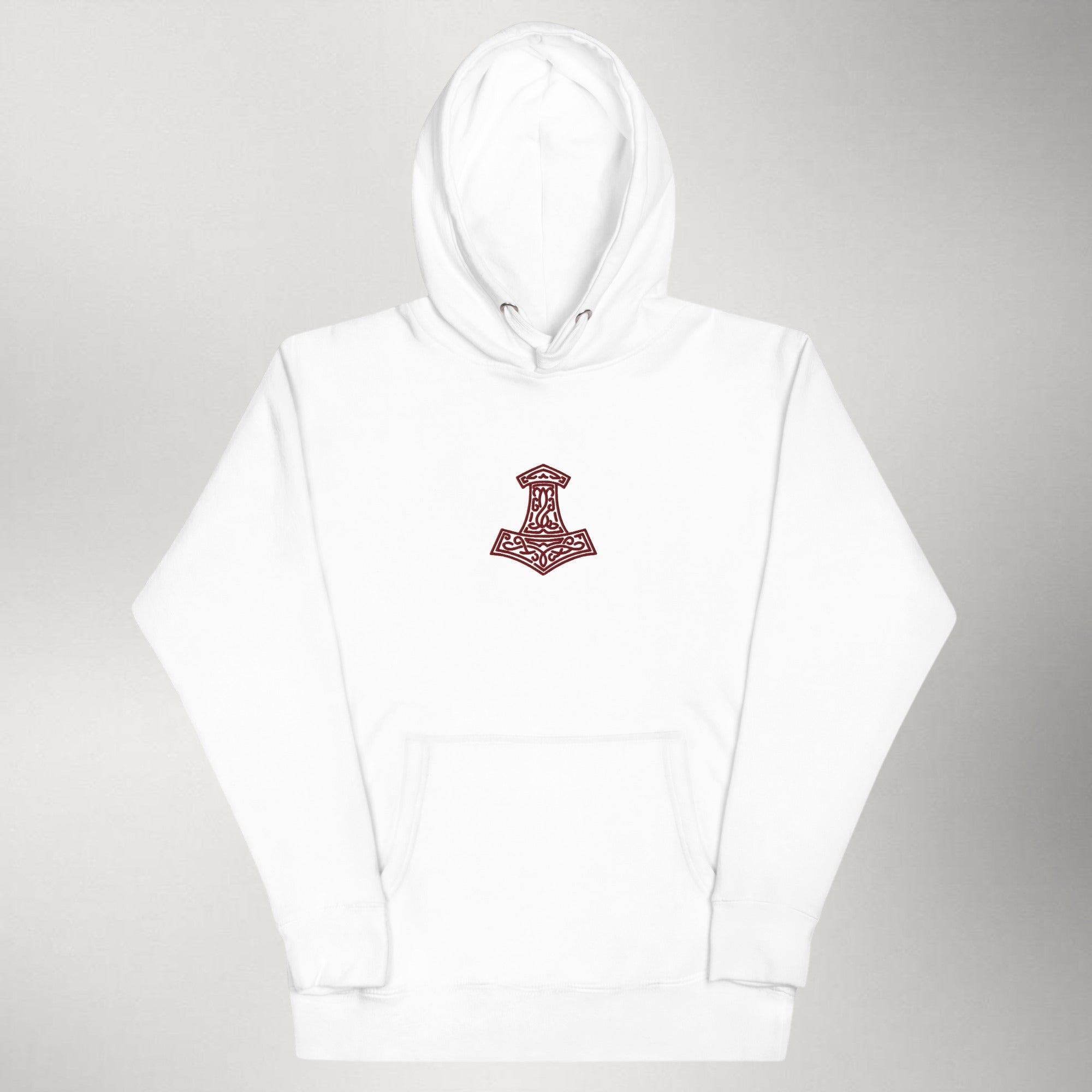 Mjölnir — Embroidered Hoodie | Maroon / White