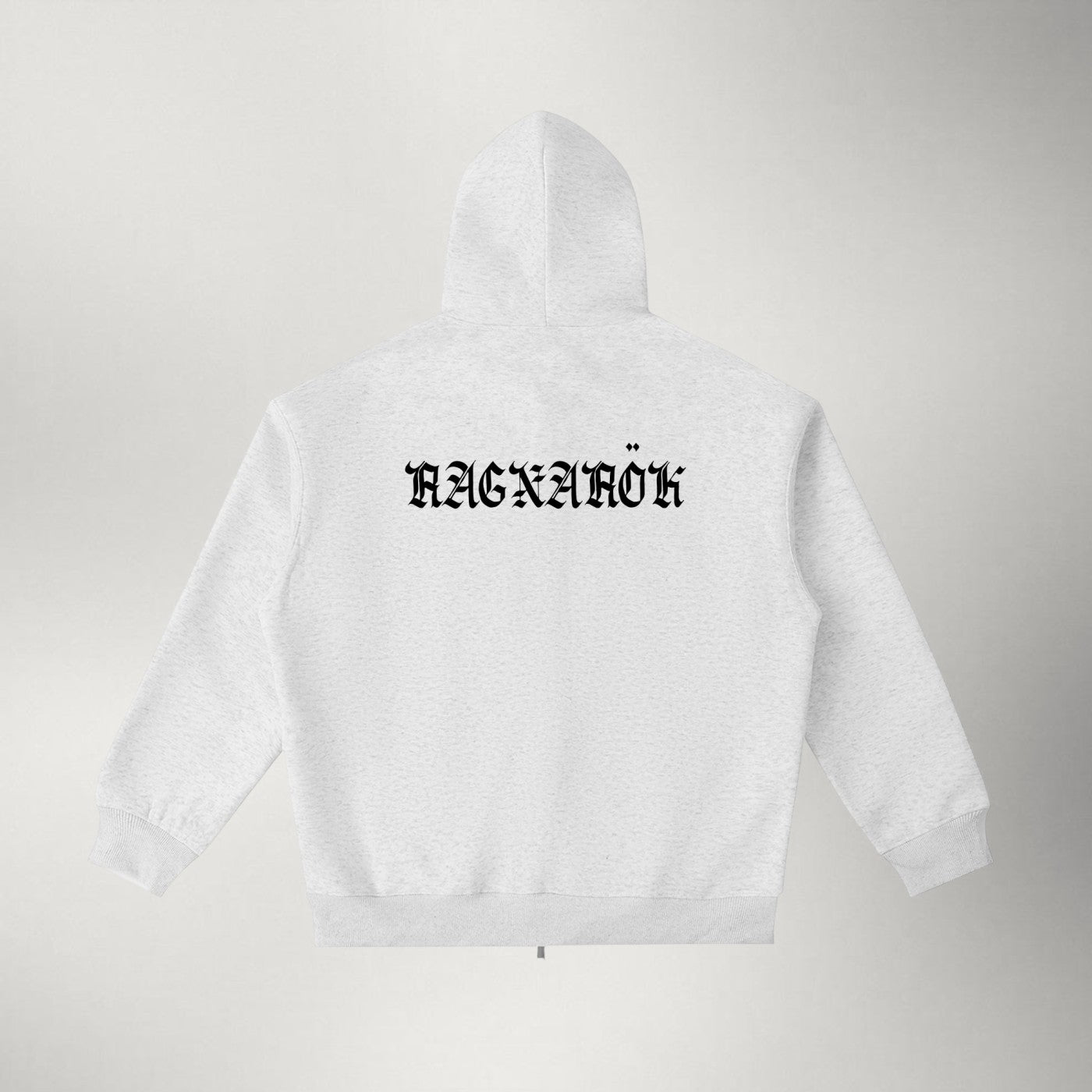 Norse Gothic Essential Pocket Zip Hoodie — Oat Gray
