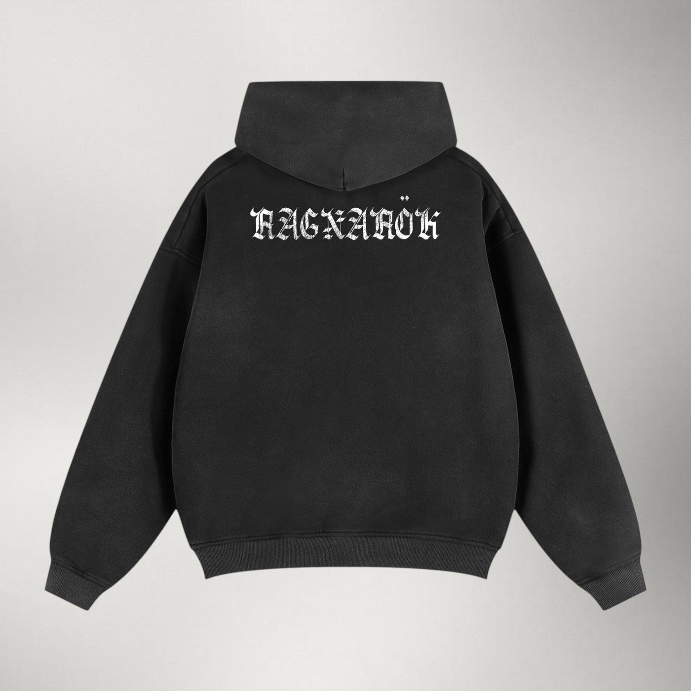 Norse Gothic Sunfade Zip Hoodie — Black