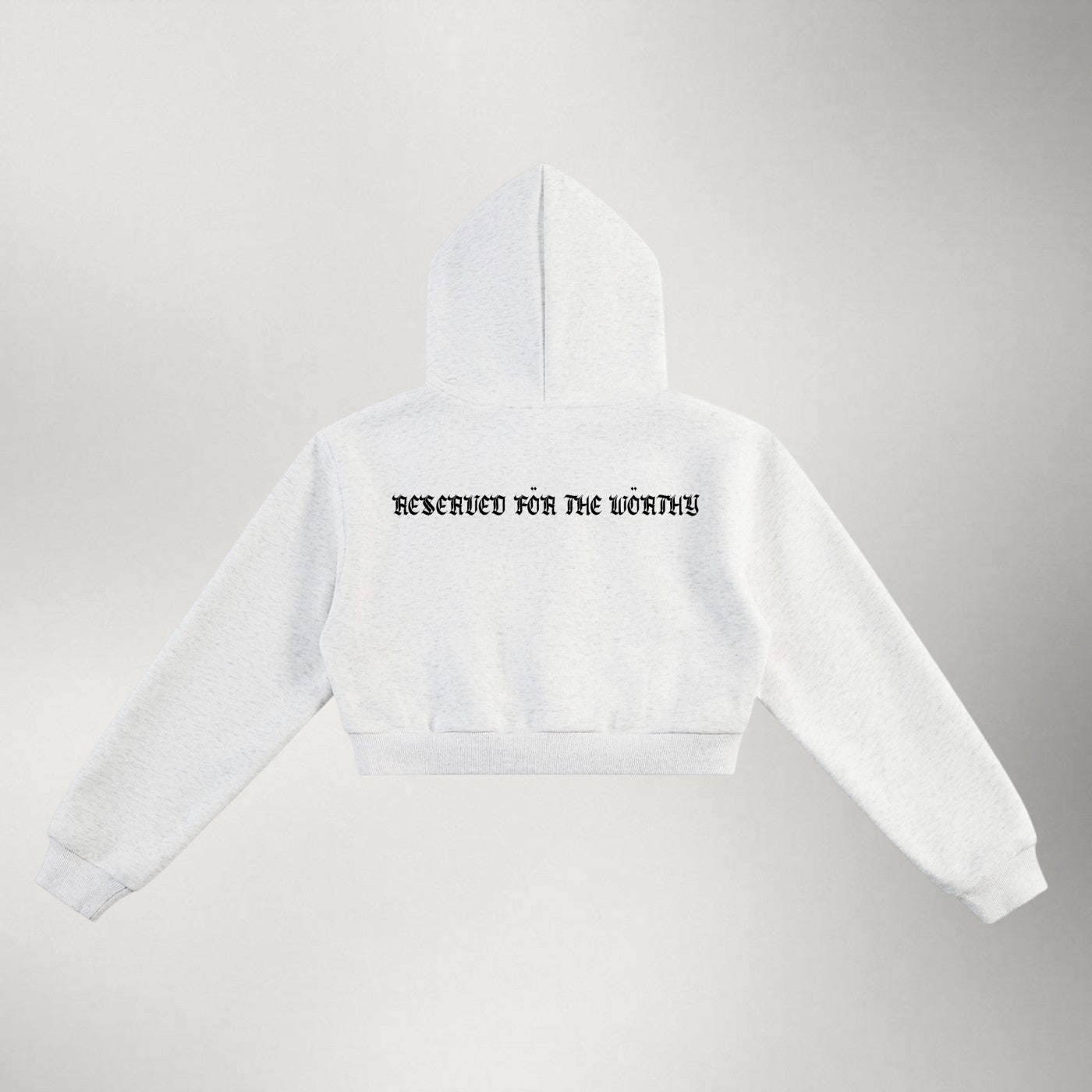 Norse Gothic — Women's Cropped Hoodie | Flower Gray