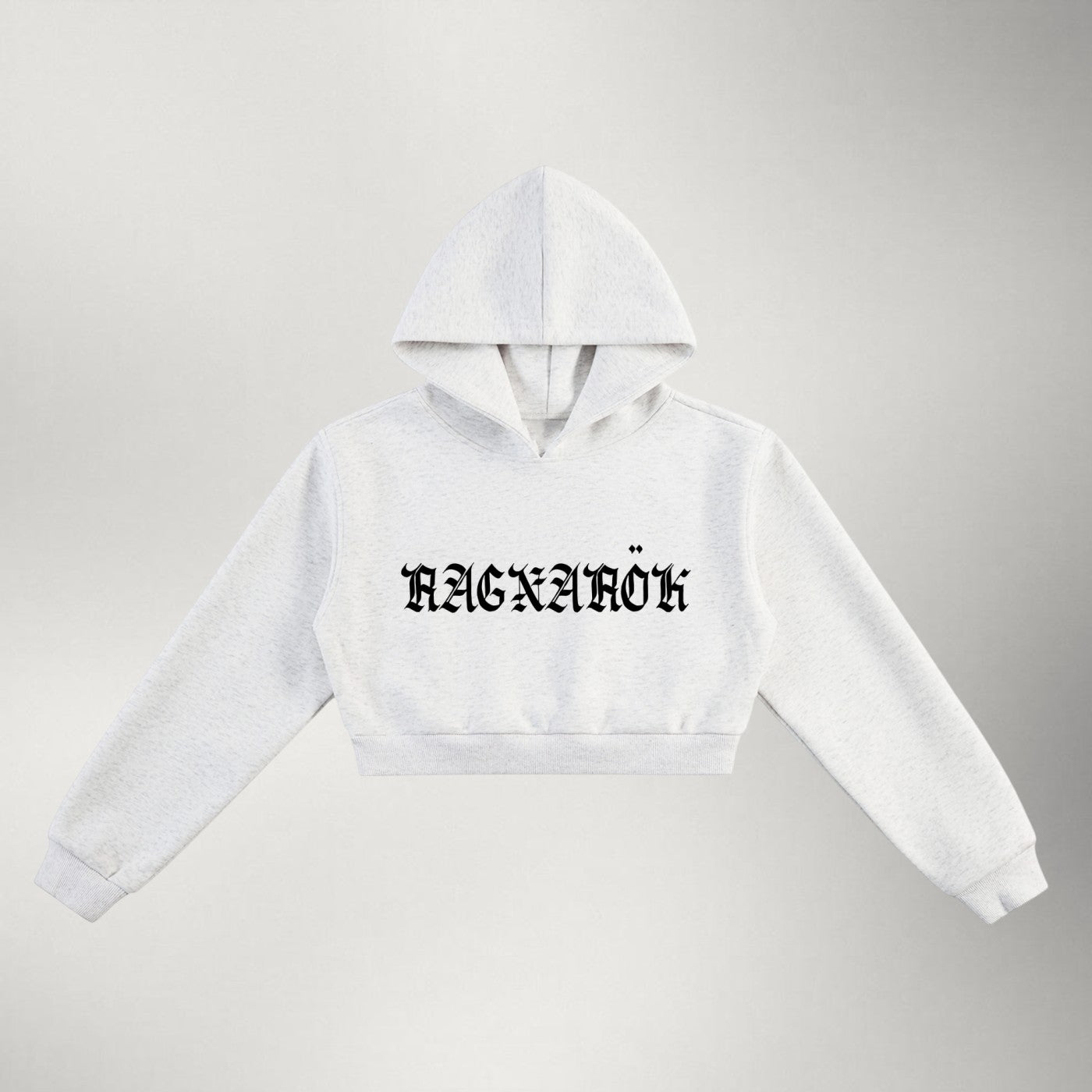 Norse Gothic — Women's Cropped Hoodie | Flower Gray