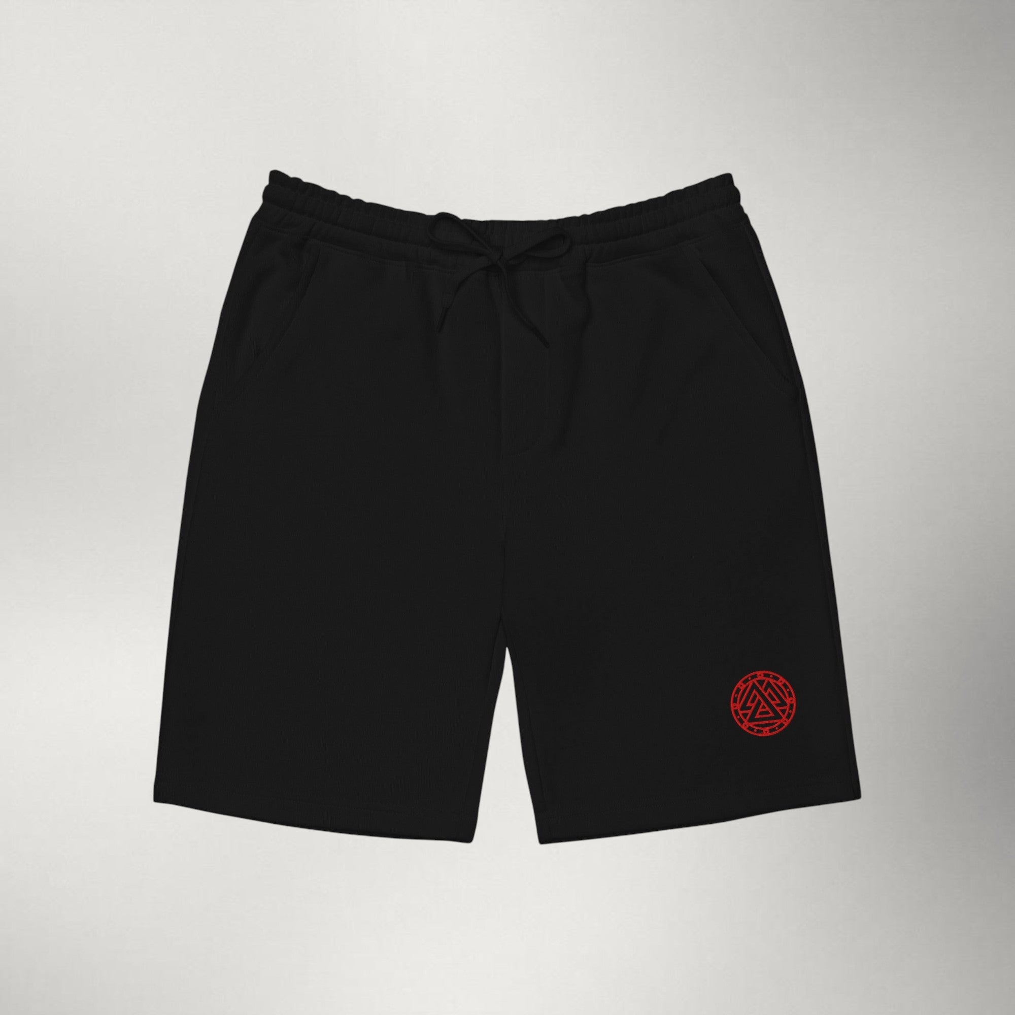 Ragnarok Embroidered Fleece Shorts — Red