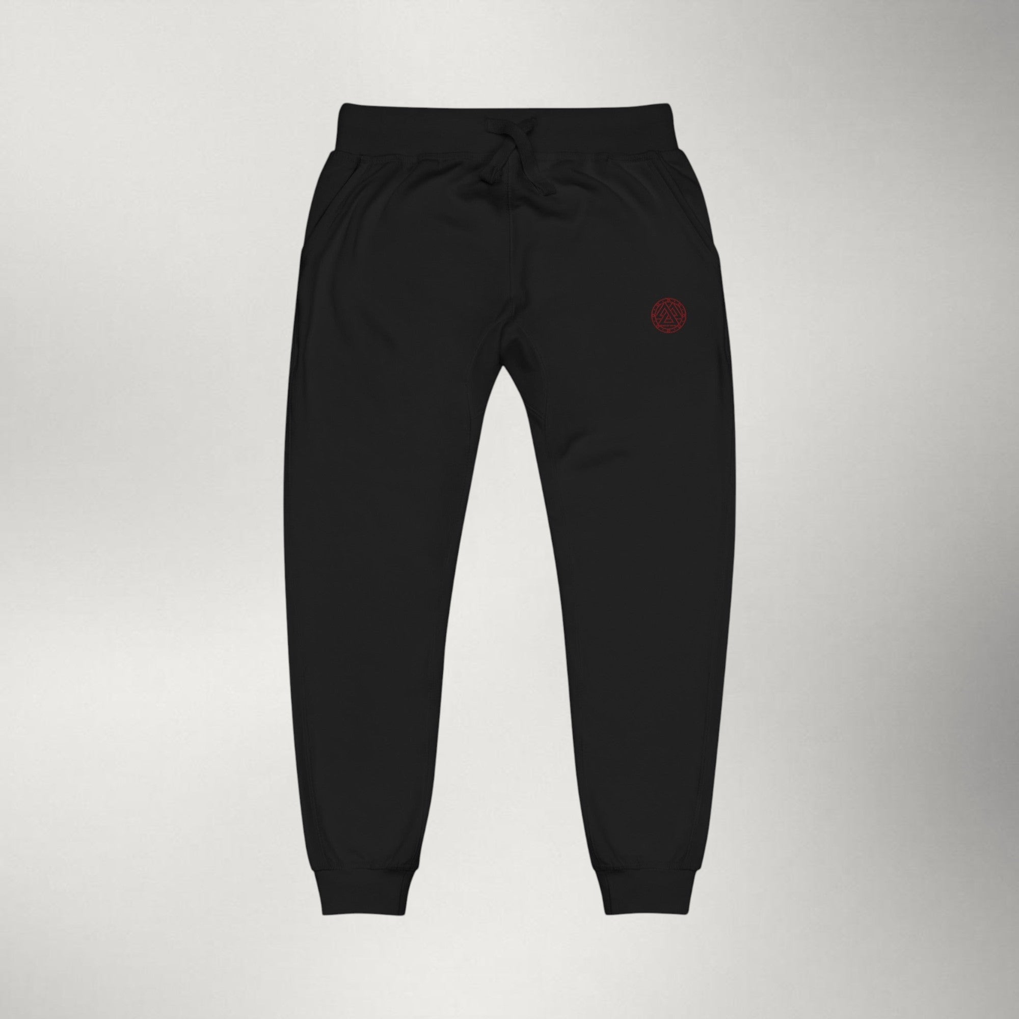 Ragnarok Embroidered Fleece Sweatpants — Maroon