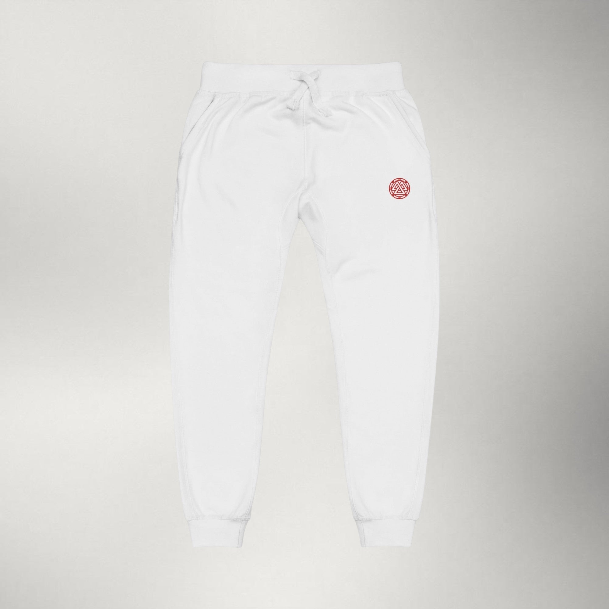 Ragnarok Embroidered Fleece Sweatpants — Red
