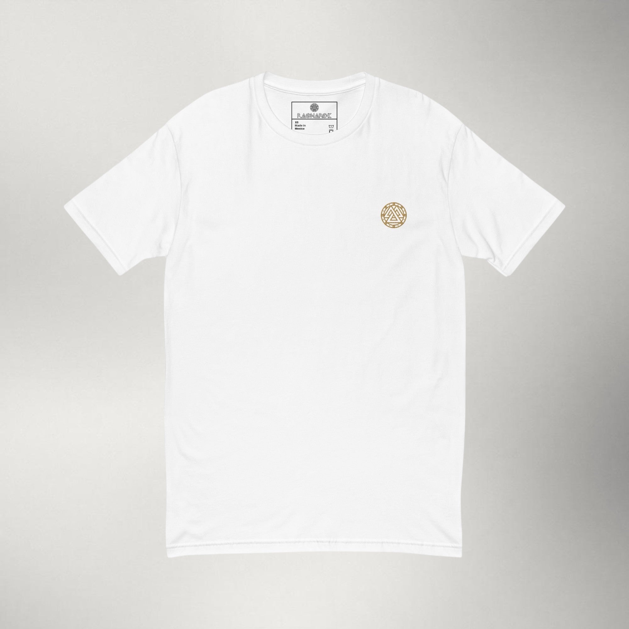 Ragnarok Embroidered Logo Tee — Gold / White