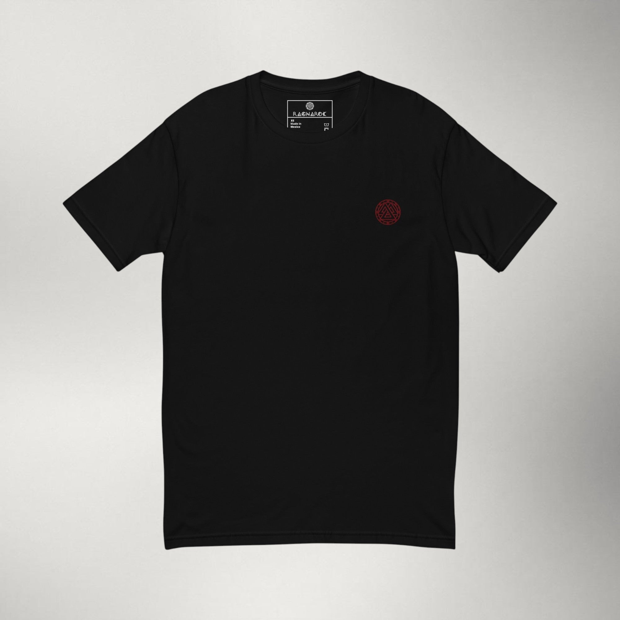 Ragnarok Embroidered Logo Tee — Maroon / Black