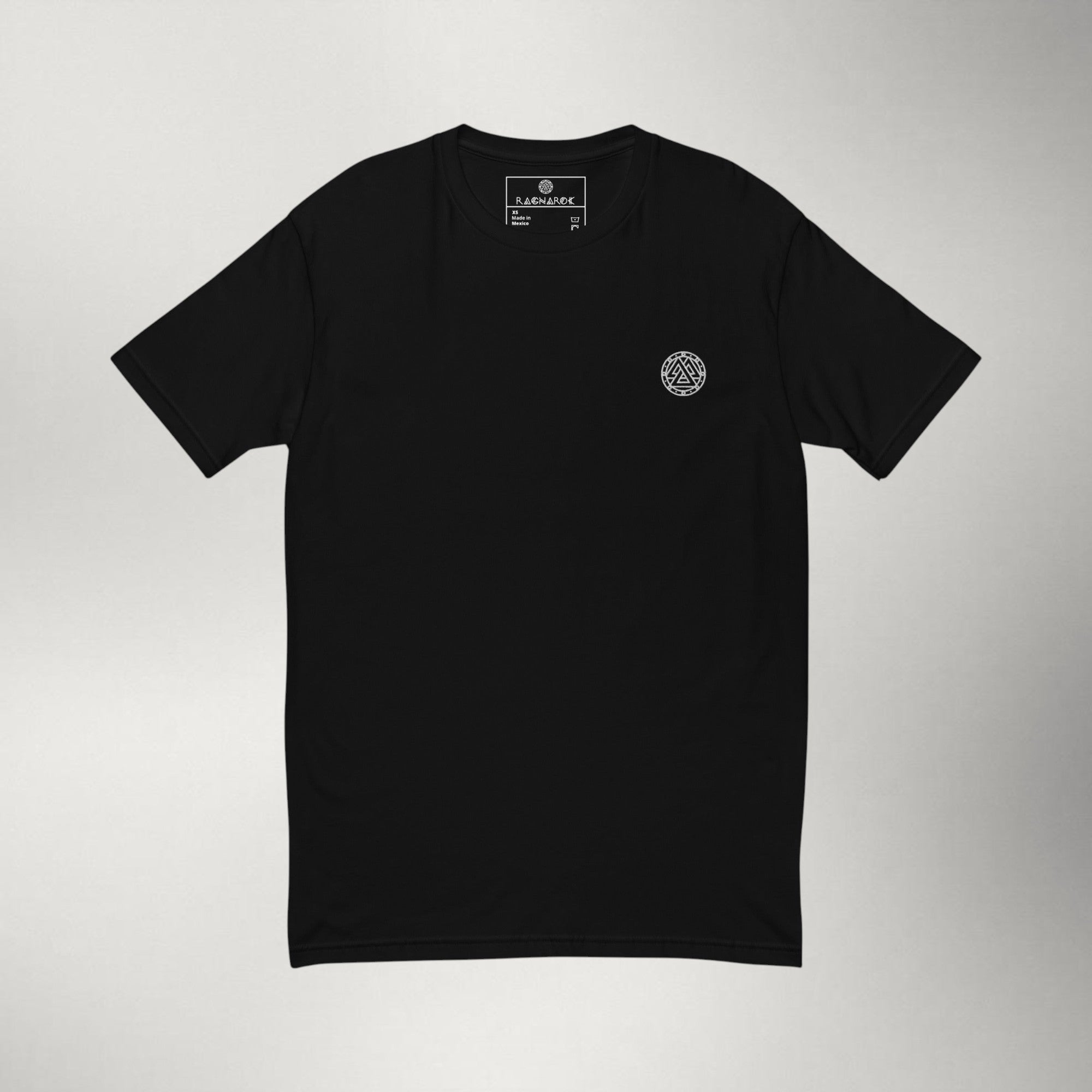 Ragnarok Embroidered Logo Tee — White / Black