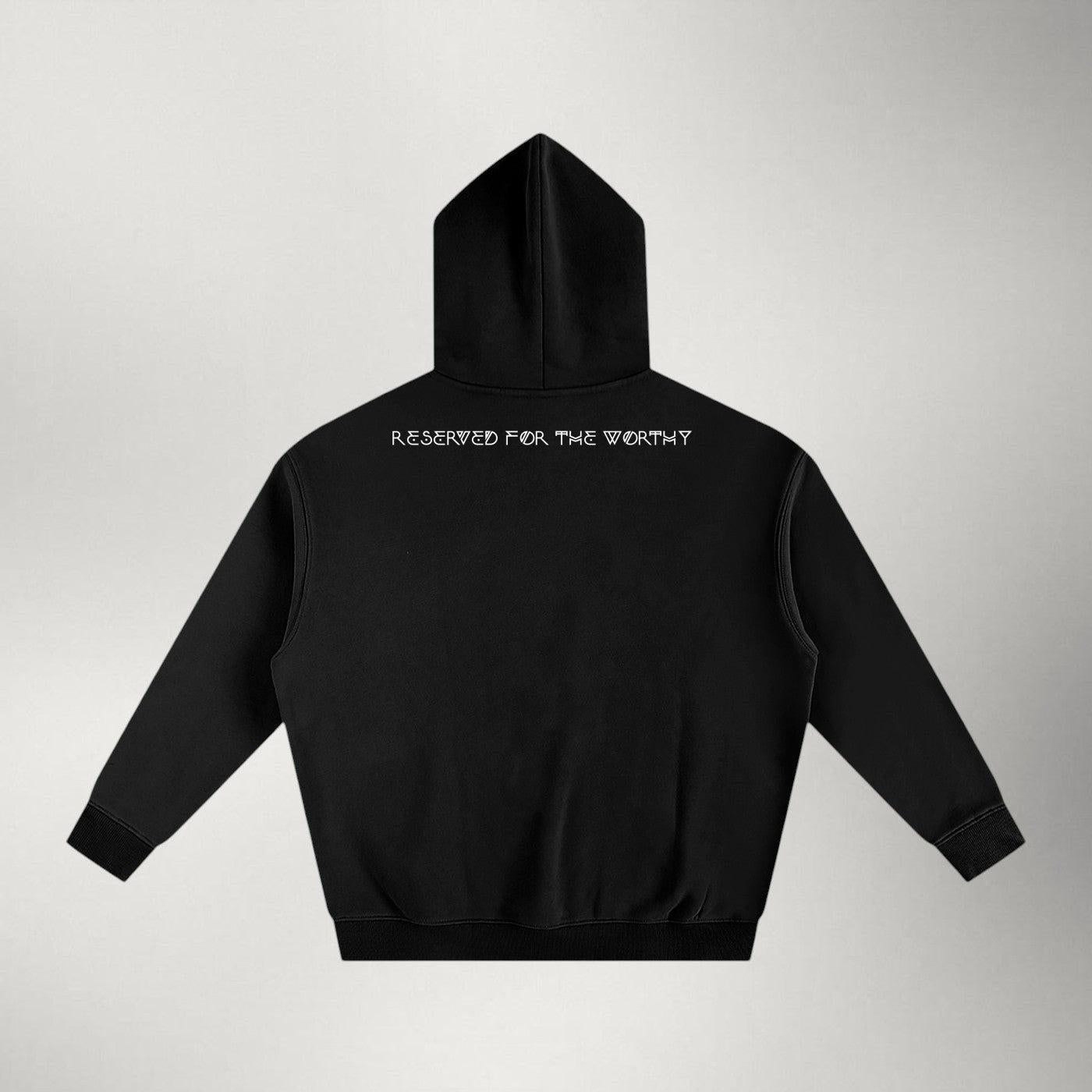 Ragnarok White Logo Hoodie — Black