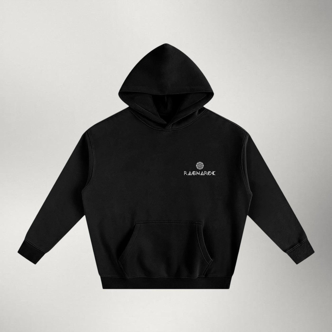 Ragnarok White Logo Hoodie — Black