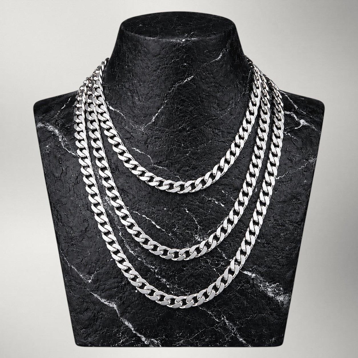 Stainless Steel Miami Cuban Link Chain Necklace — 8–14mm Hip Hop Chain for Men