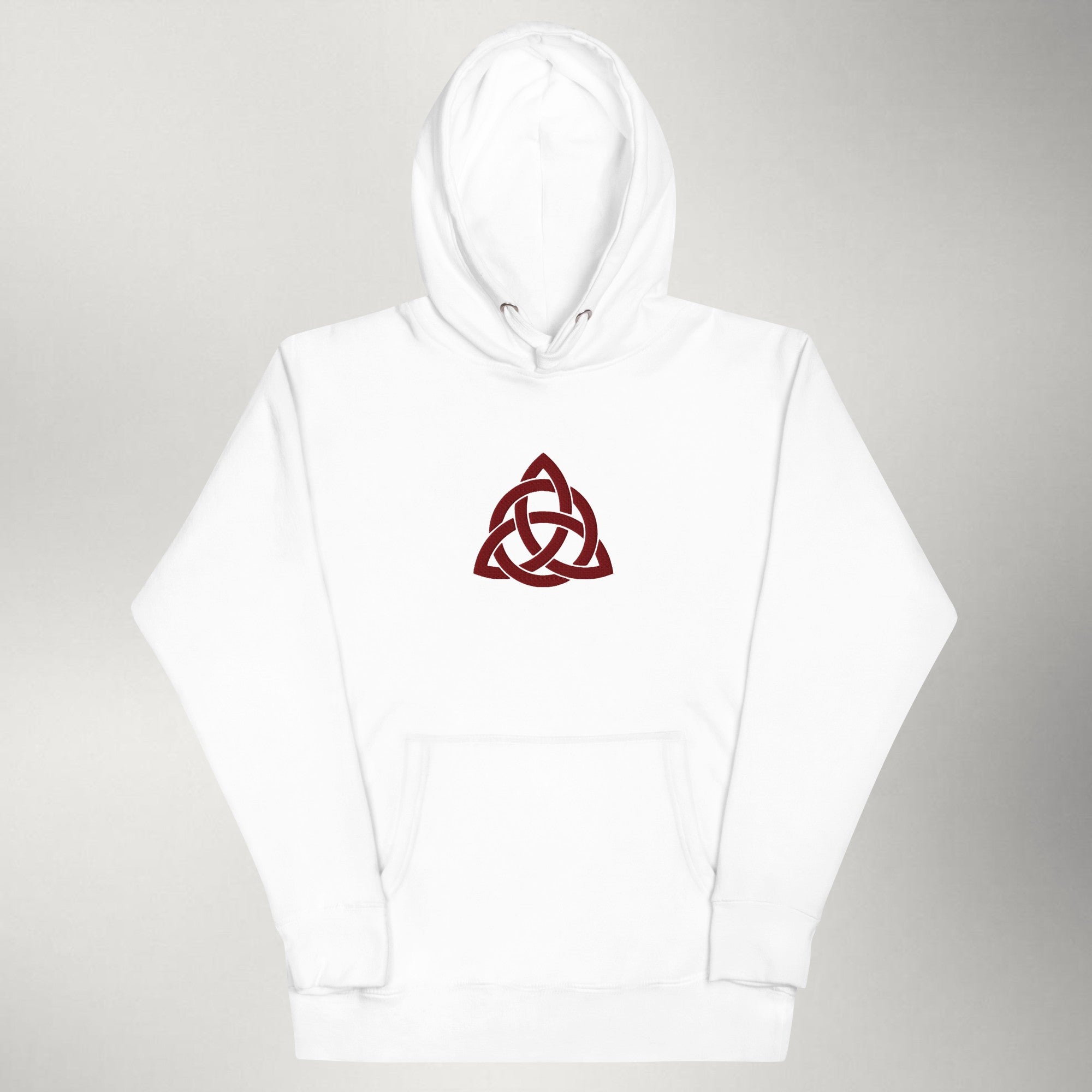 Triquetra — Embroidered Hoodie | Maroon / White