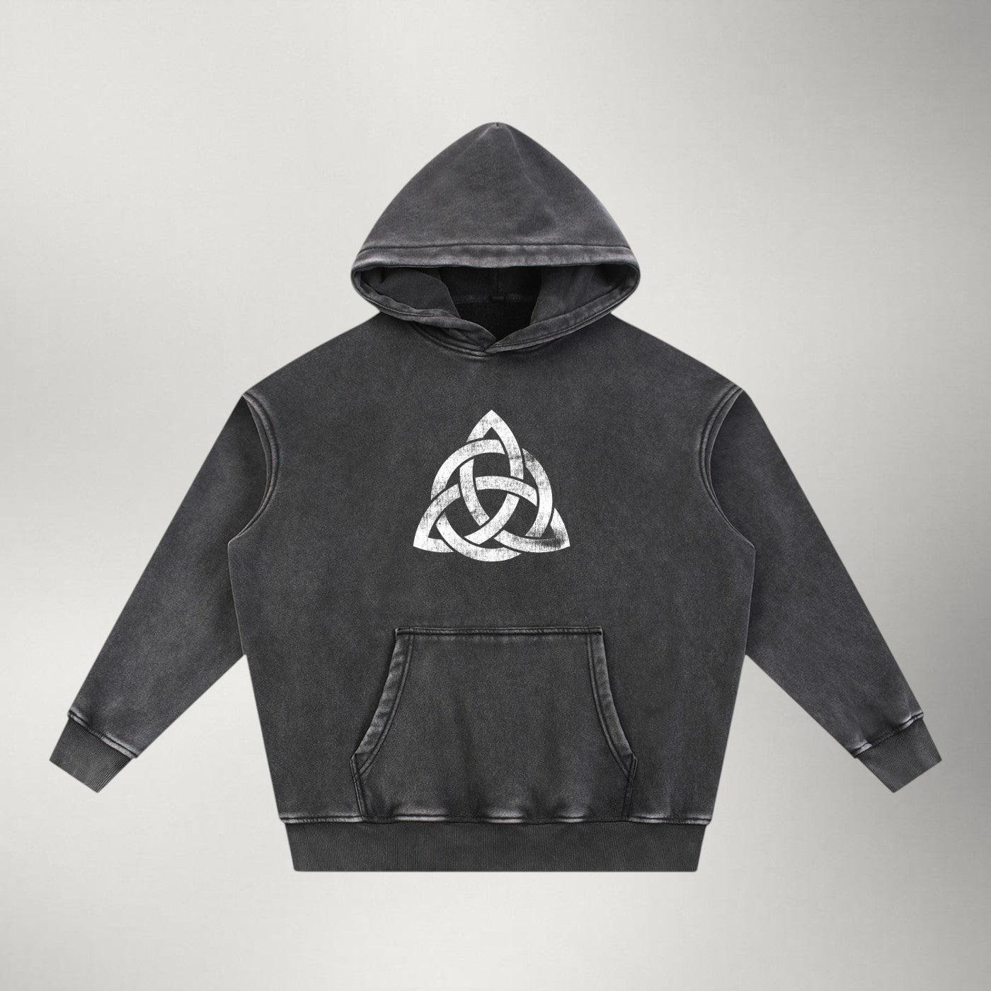 Triquetra — Heavyweight Snow Wash Pullover | Battle Worn Series