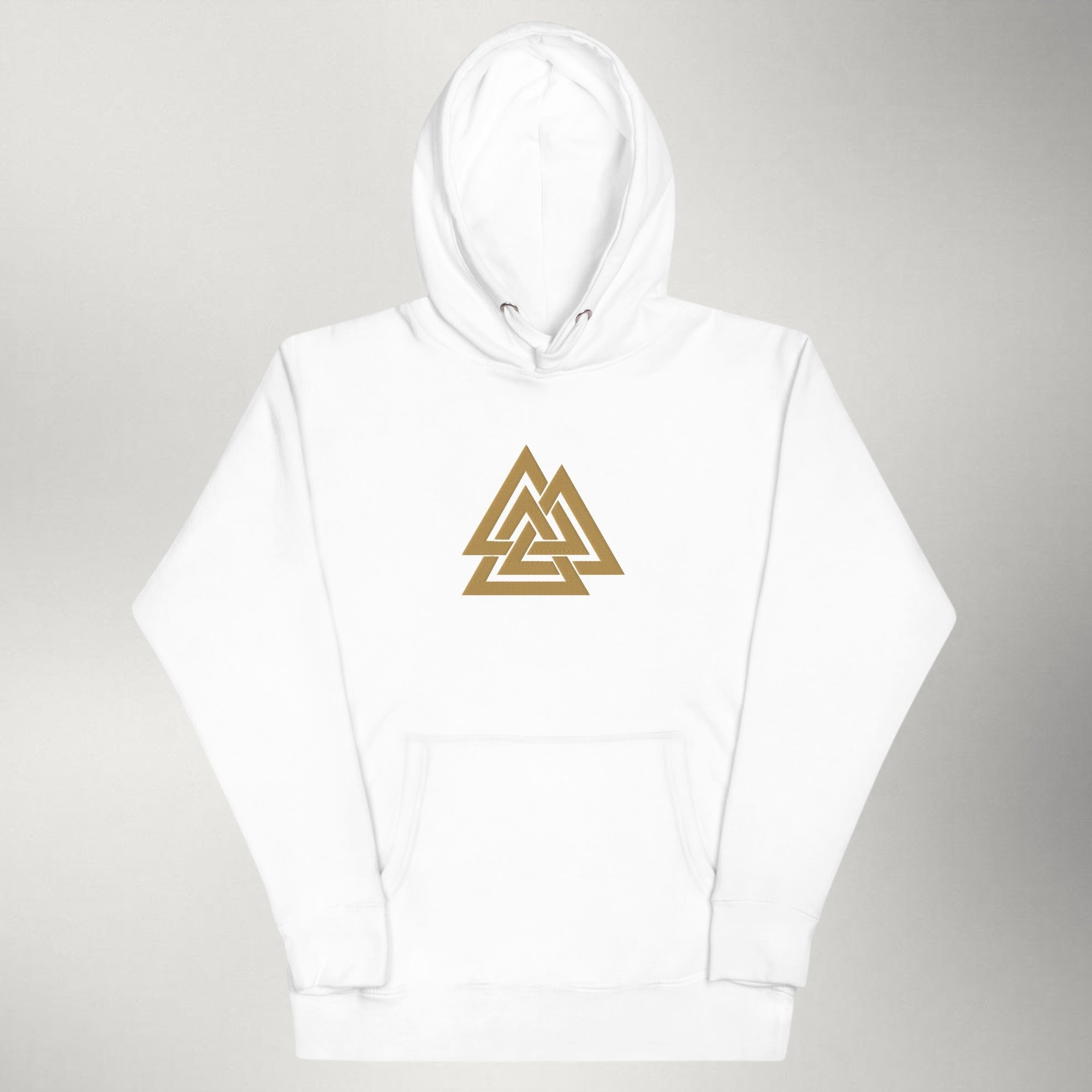 Valknut — Embroidered Hoodie | Gold / White