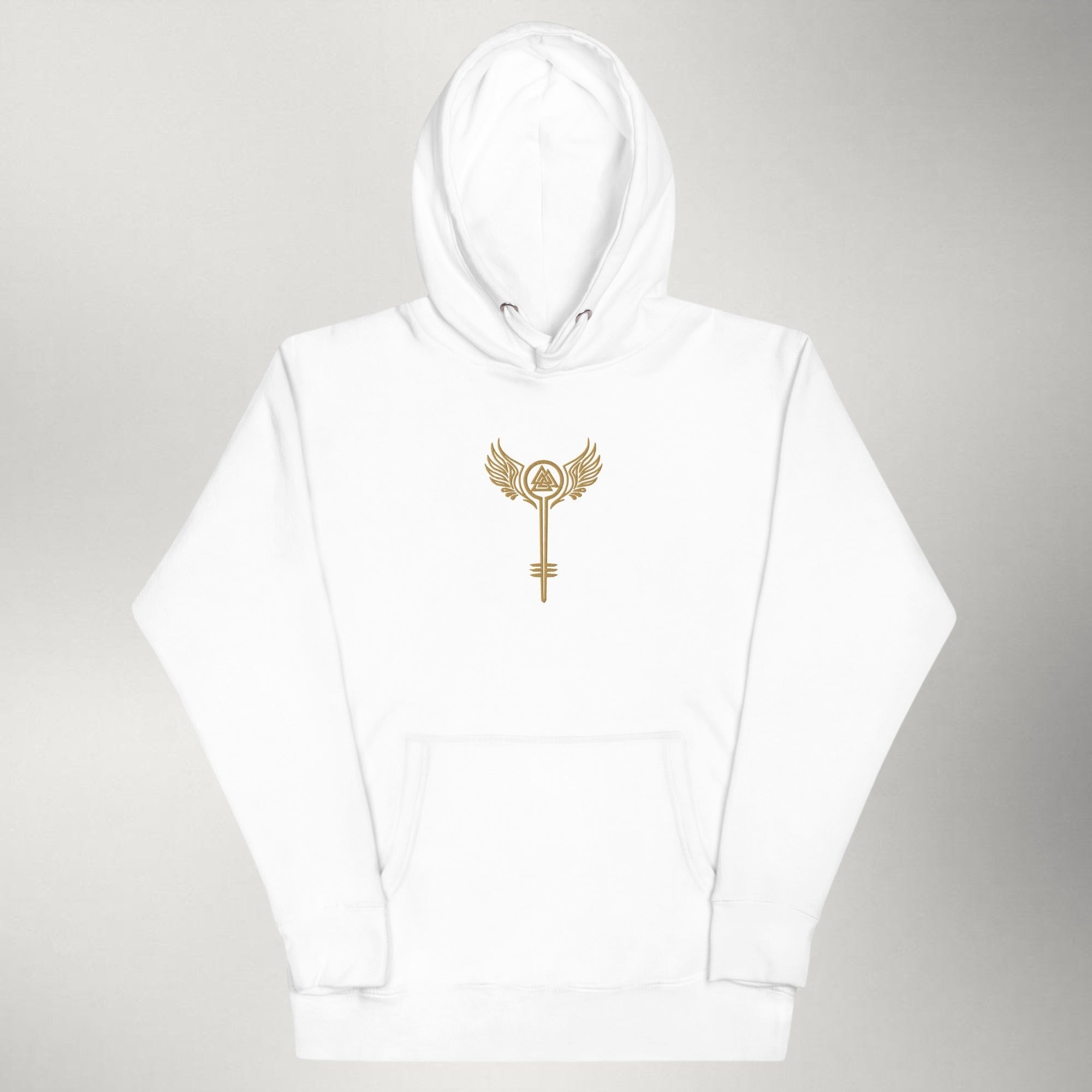 Valkyrie — Embroidered Hoodie | Gold / White