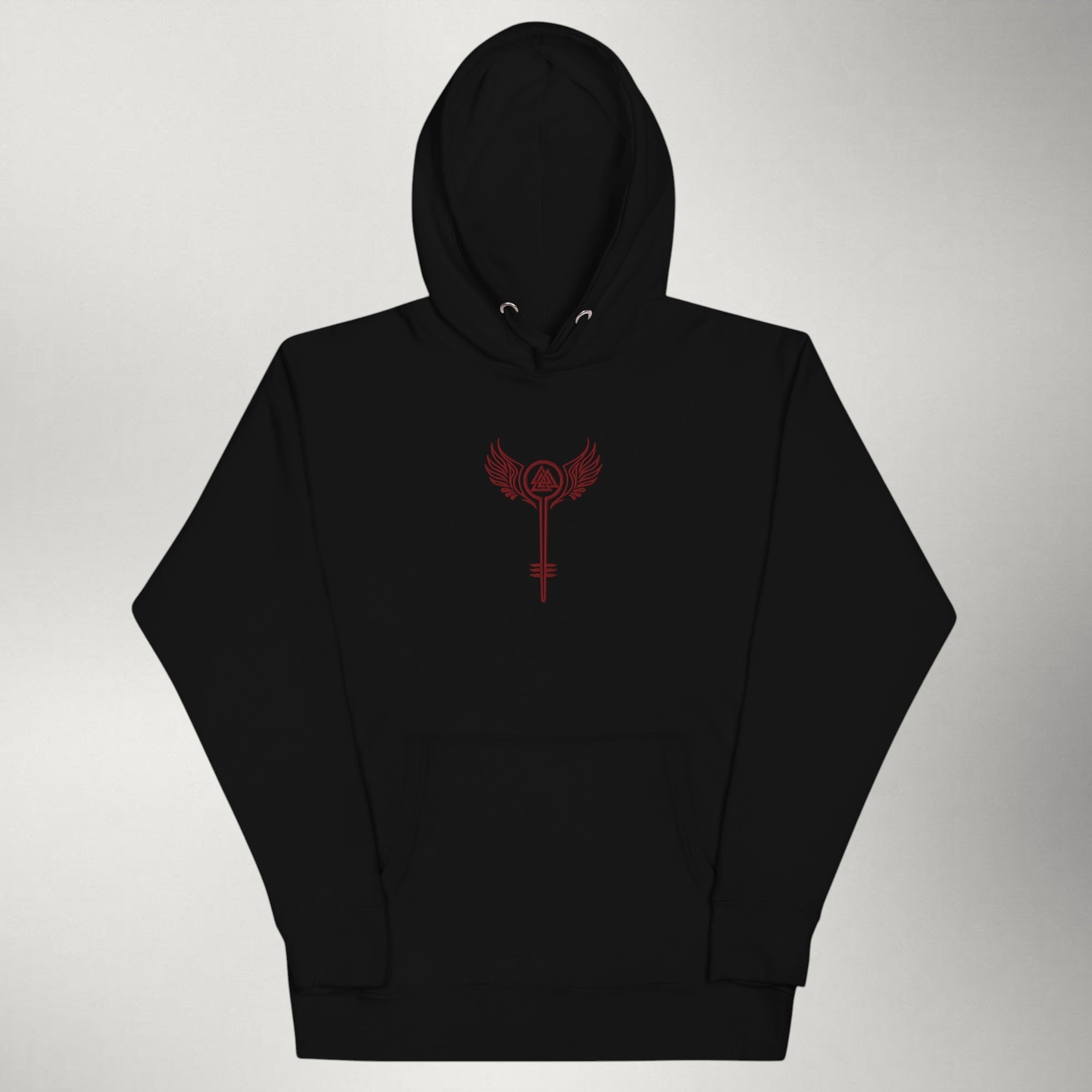 Valkyrie — Embroidered Hoodie | Maroon / Black