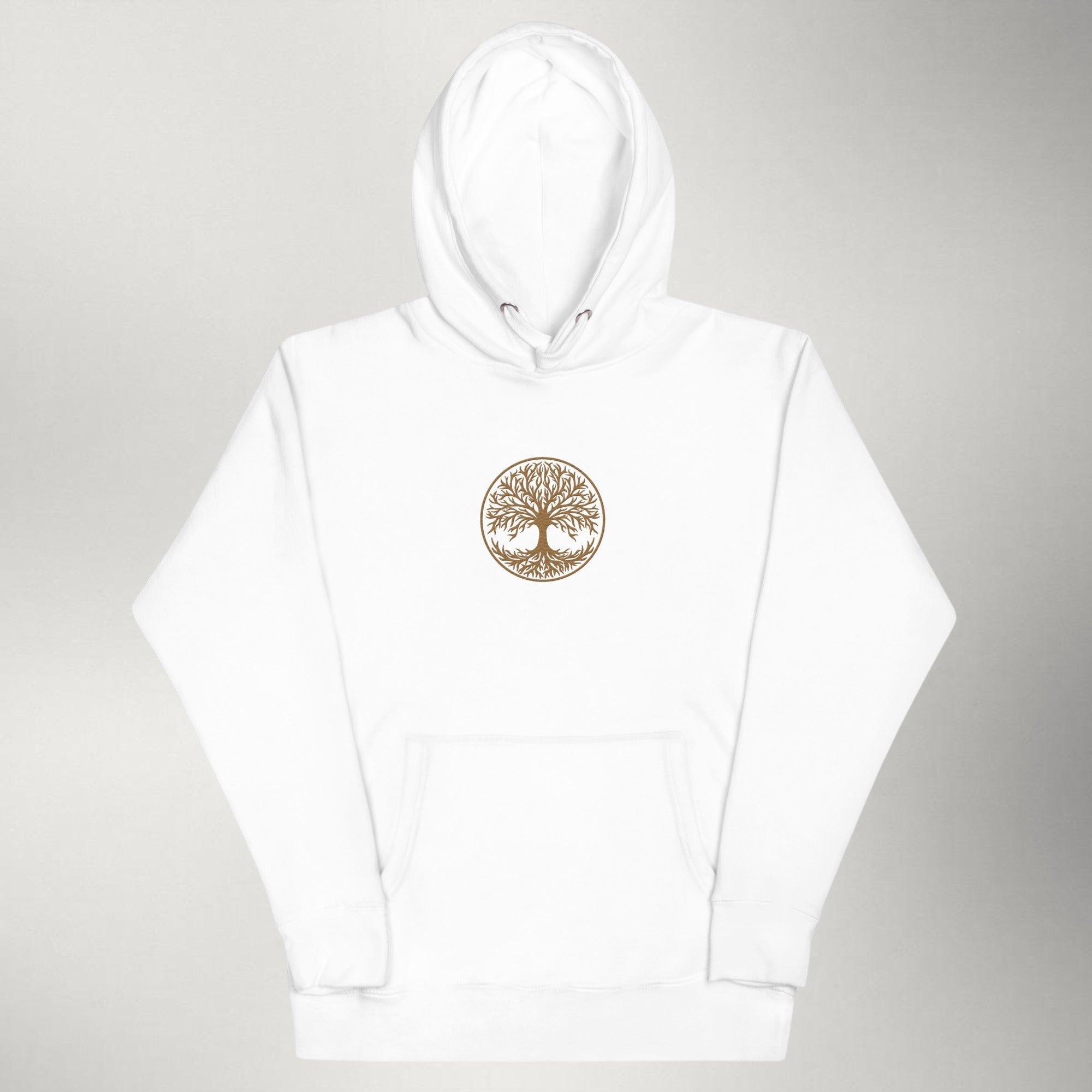 Yggdrasil — Embroidered Hoodie | Gold / White